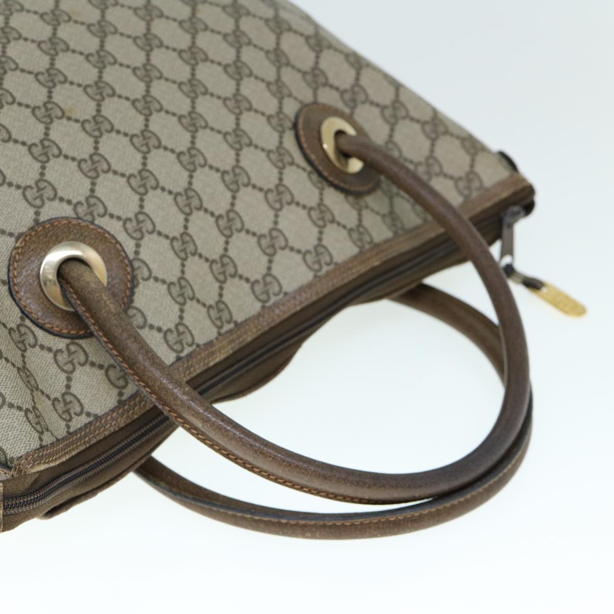 GUCCI GG Supreme Hand Bag PVC Leather Beige 002 4947 39 Auth ep2506