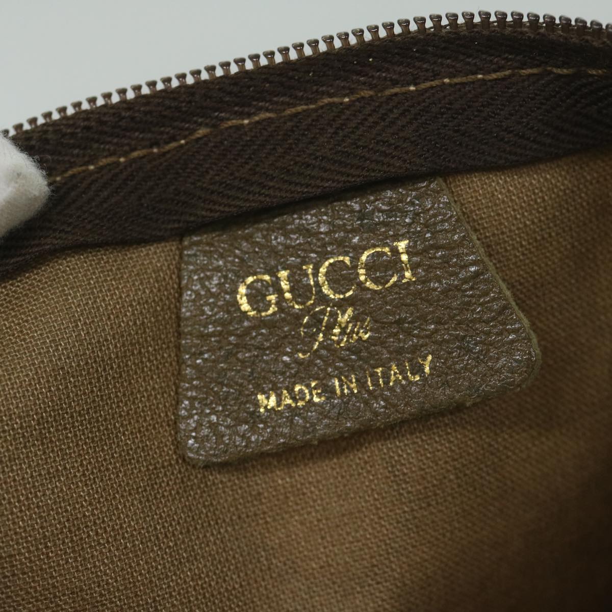 GUCCI GG Plus Supreme Web Sherry Line Tote Bag Beige Red Green Auth ep2516