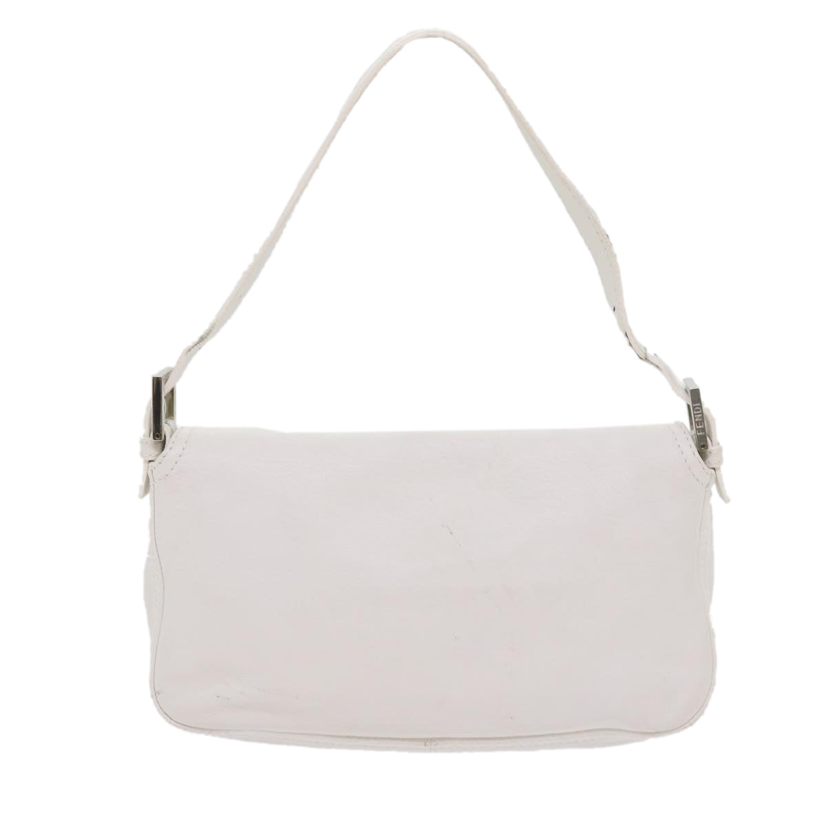 FENDI Mamma Baguette Shoulder Bag Leather White Auth ep2545 - 0