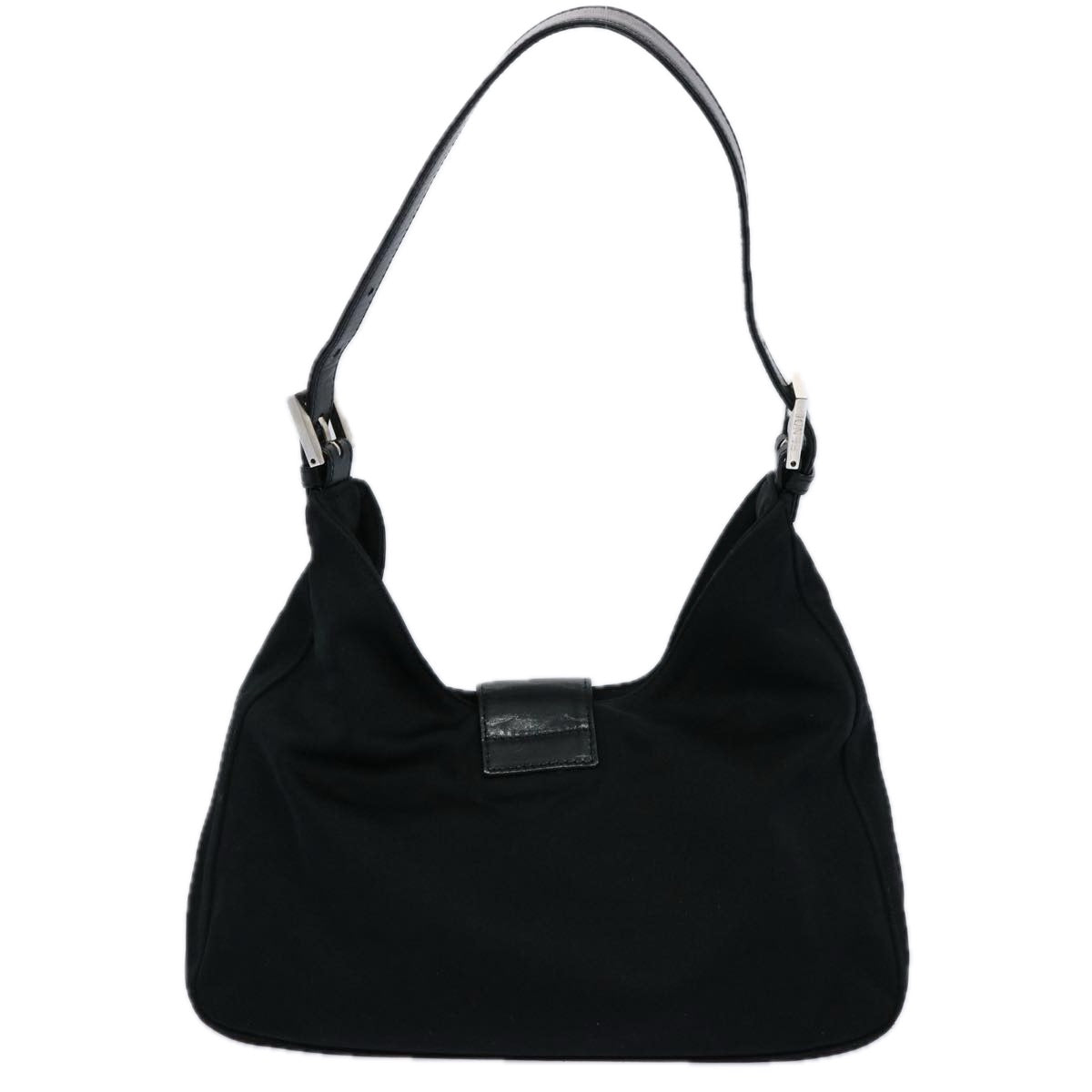 FENDI Mamma Baguette Shoulder Bag Nylon Black 2321 26569 018 Auth ep2547 - 0