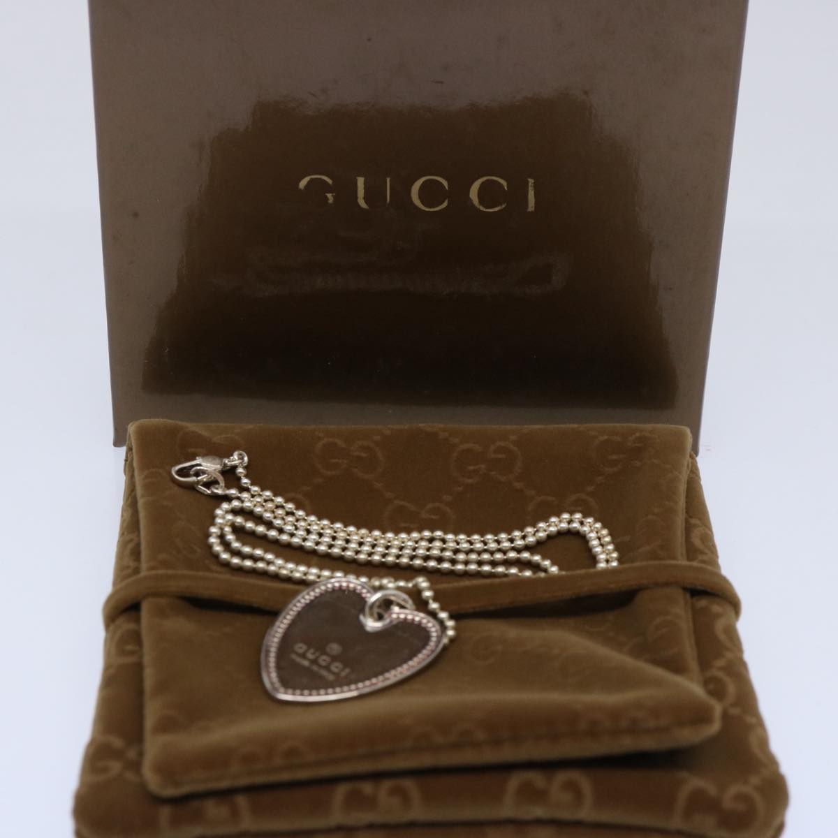 GUCCI Necklace Silver Auth ep2557