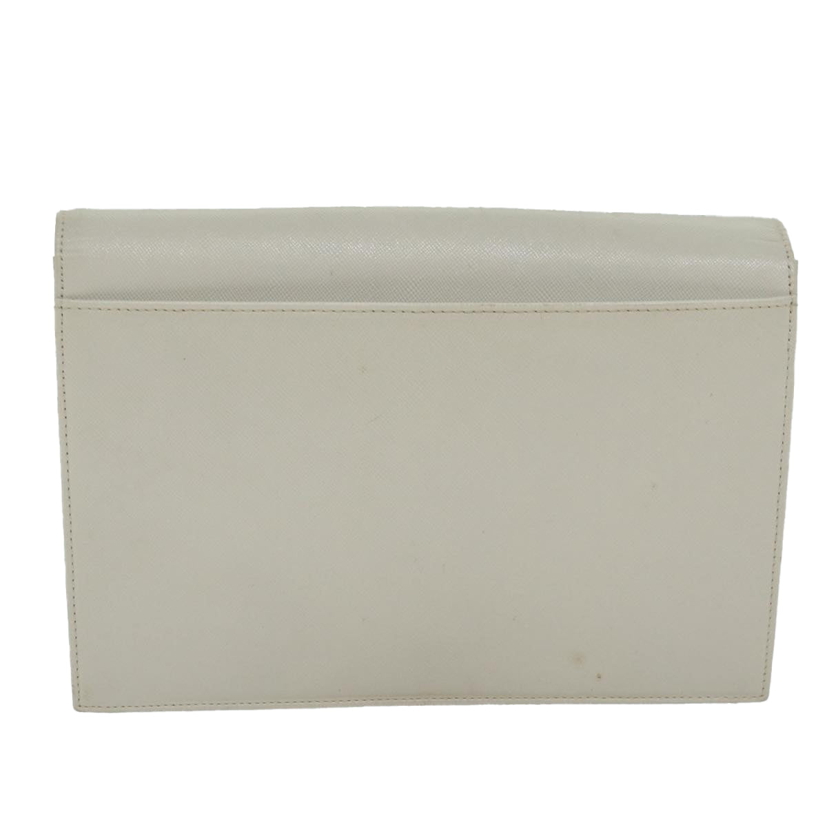 SAINT LAURENT Clutch Bag Leather White Auth ep2566 - 0