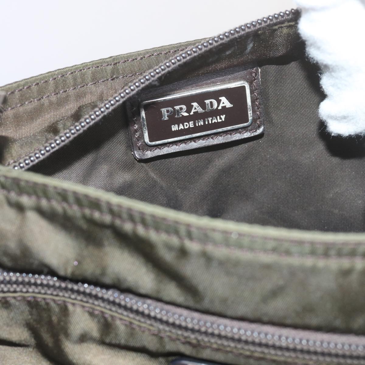 PRADA Shoulder Bag Nylon Green Auth ep2575