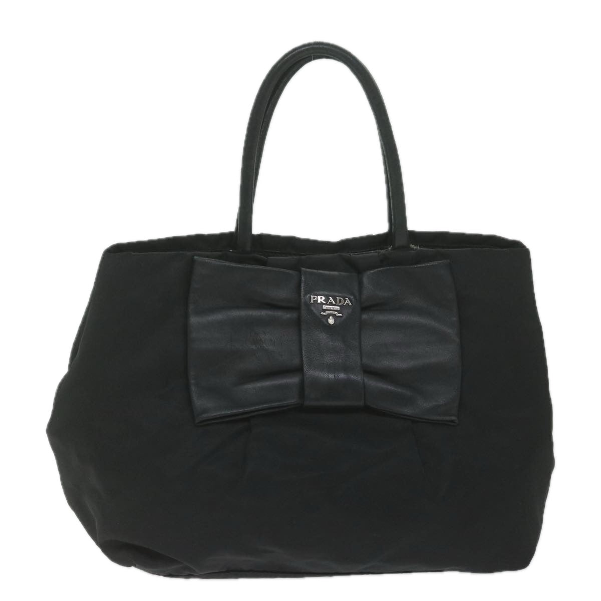 PRADA Hand Bag Nylon Black Auth ep2578