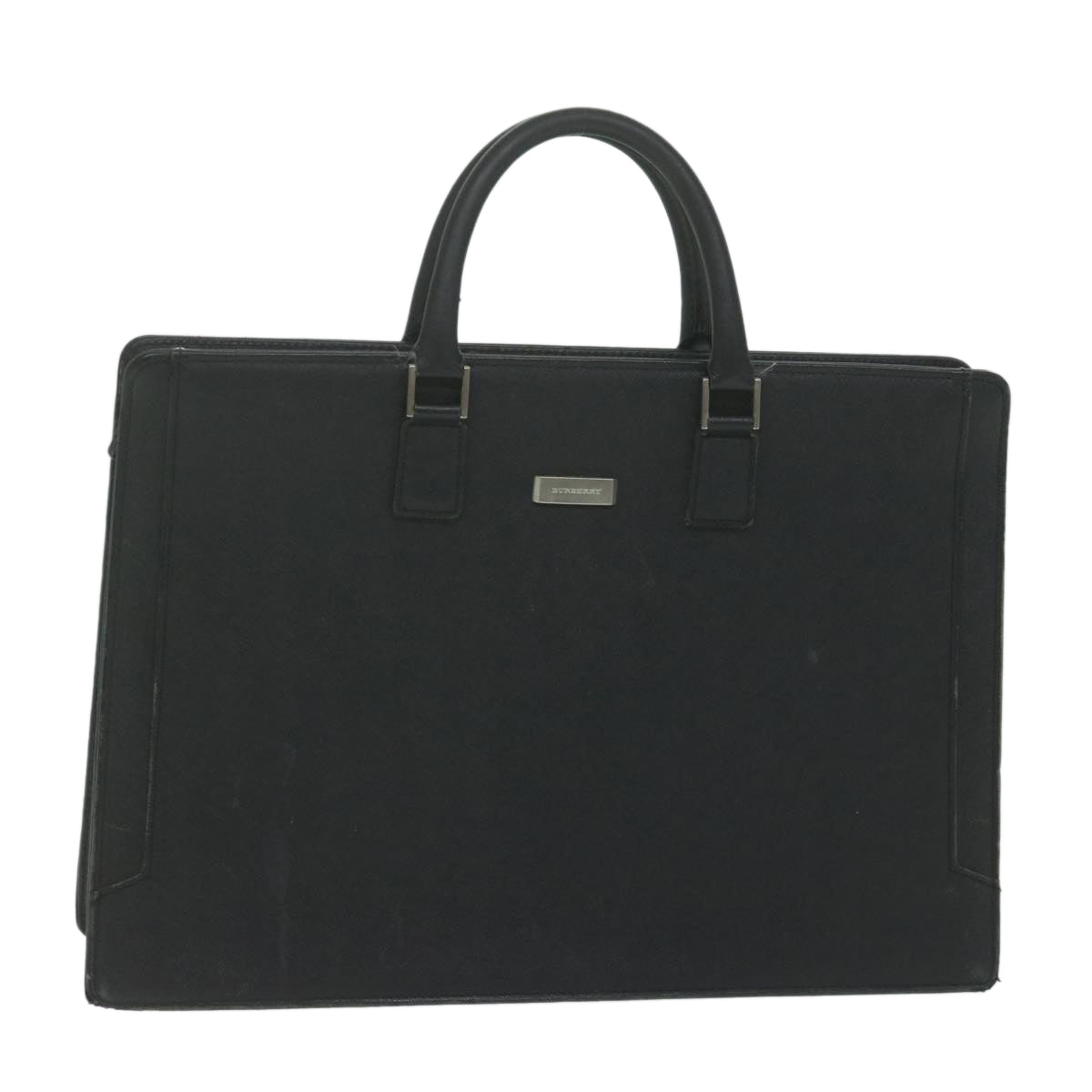 BURBERRY Briefcase Leather Black Auth ep2580