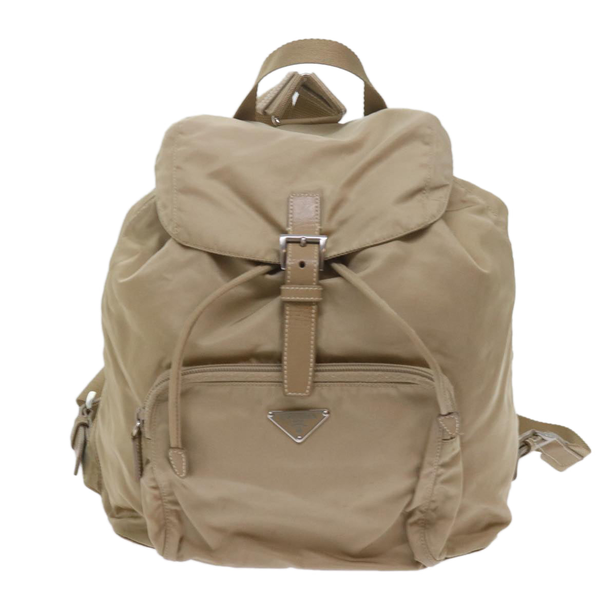 PRADA Backpack Nylon Beige Auth ep2585 - 0