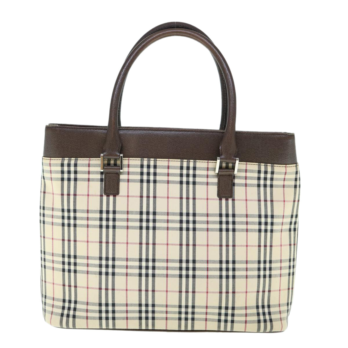 BURBERRY Nova Check Tote Bag Nylon Beige Auth ep2645