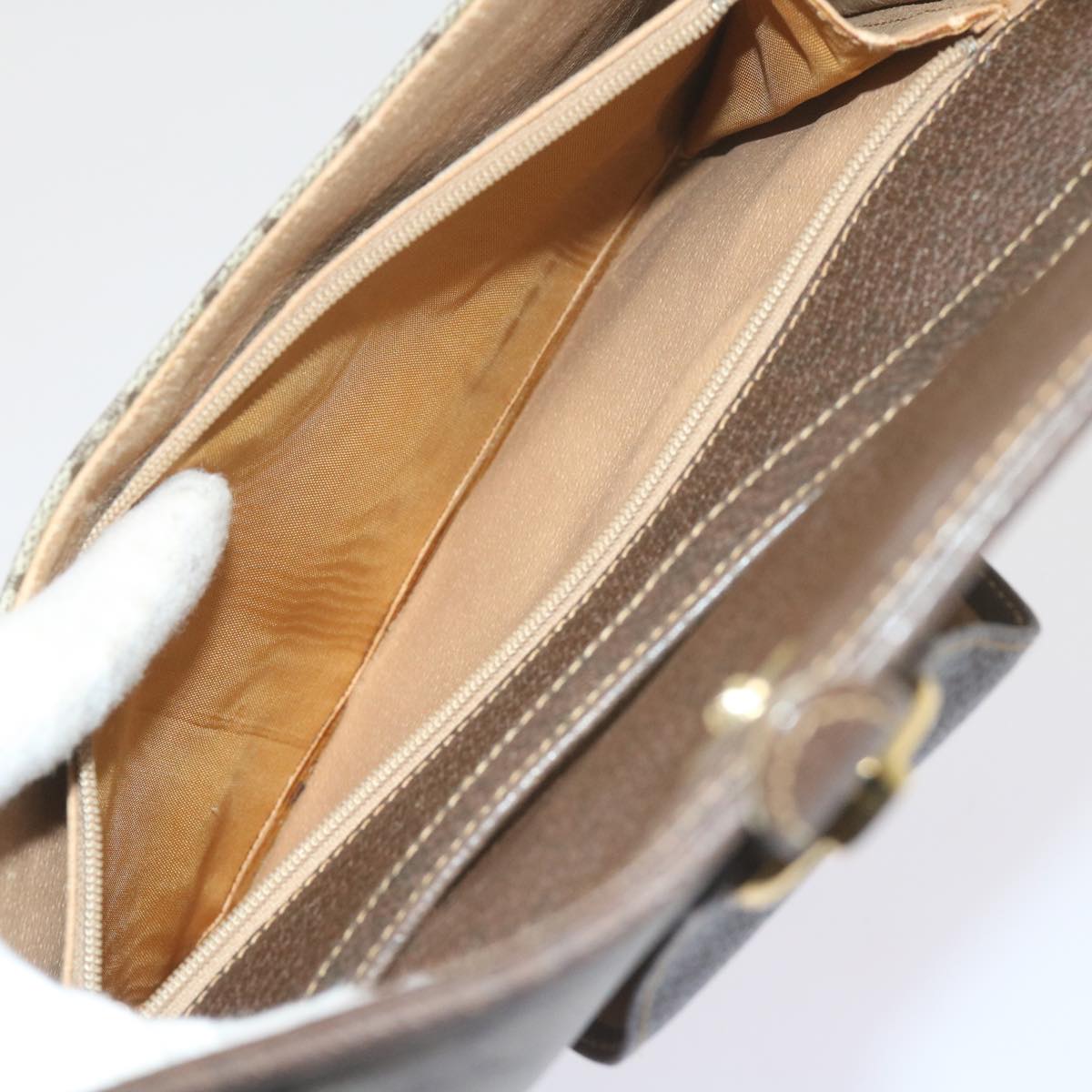 GUCCI GG Supreme Shoulder Bag PVC Leather Beige 904 02 050 Auth ep2656