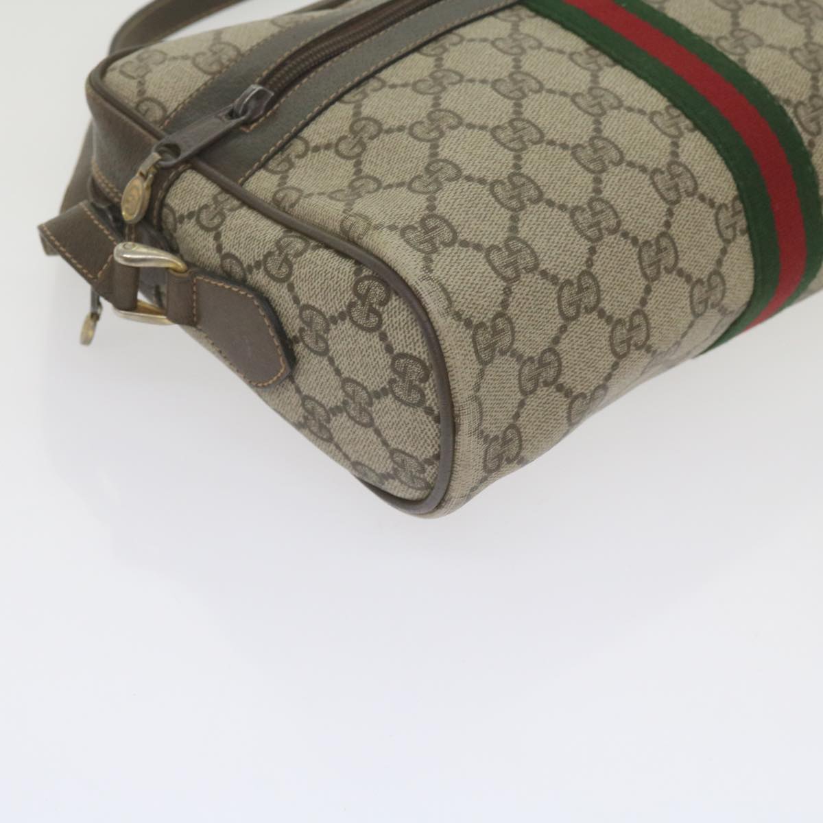 GUCCI GG Supreme Web Sherry Line Shoulder Bag Beige Red 32 001 4071 Auth ep2659