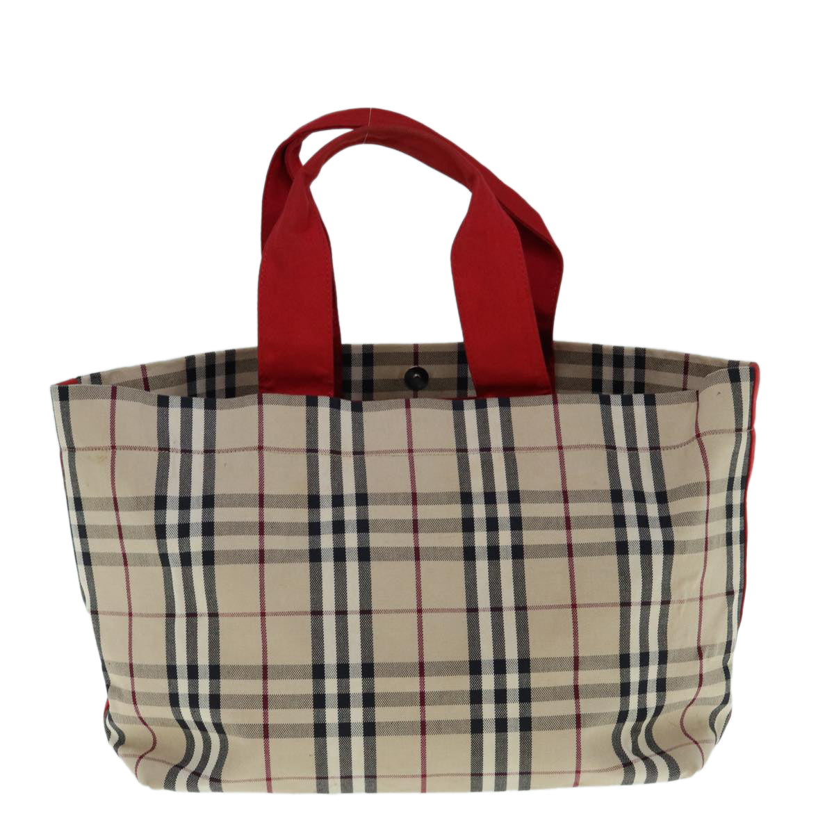 BURBERRY Nova Check Tote Bag Canvas Beige Auth ep2662