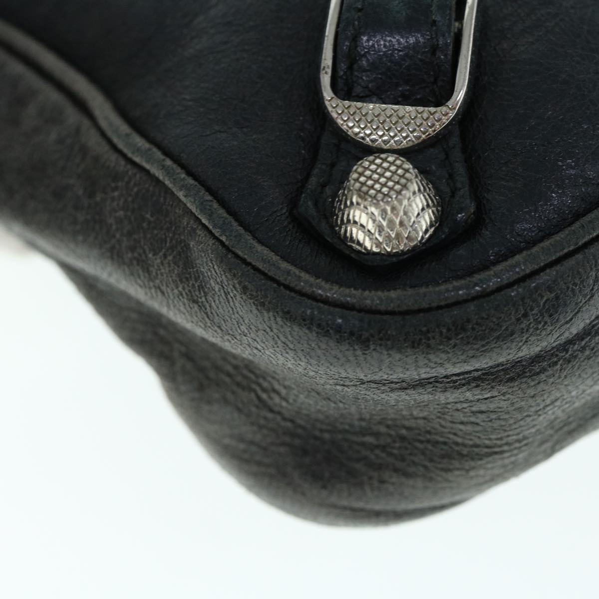 BALENCIAGA Giant Hip Shoulder Bag Leather Black 237203 Auth ep2671