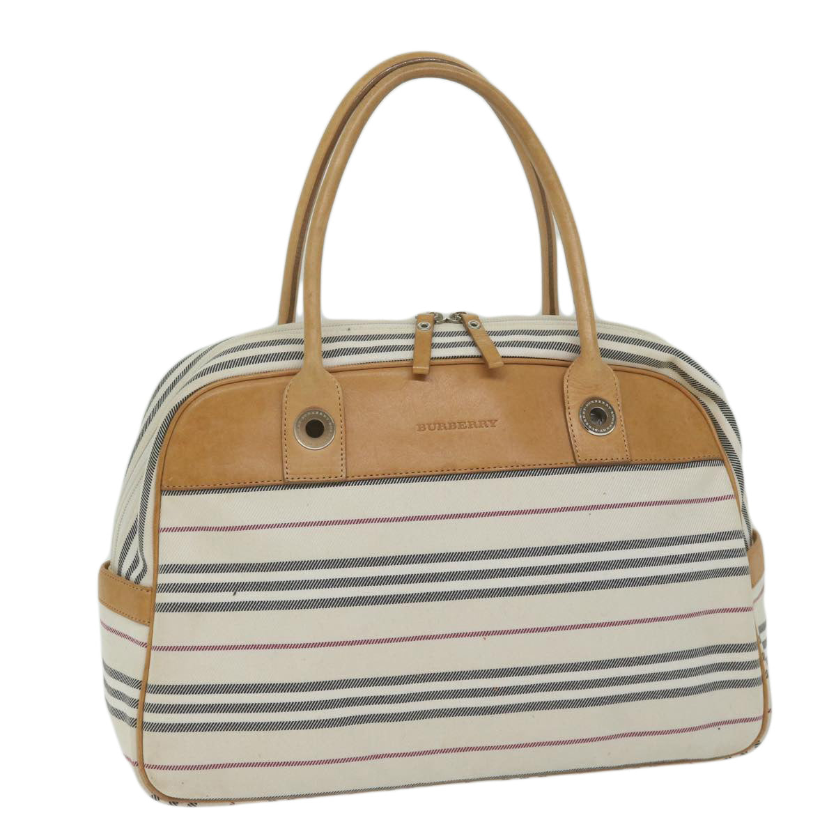 BURBERRY Shoulder Bag Canvas White Auth ep2687