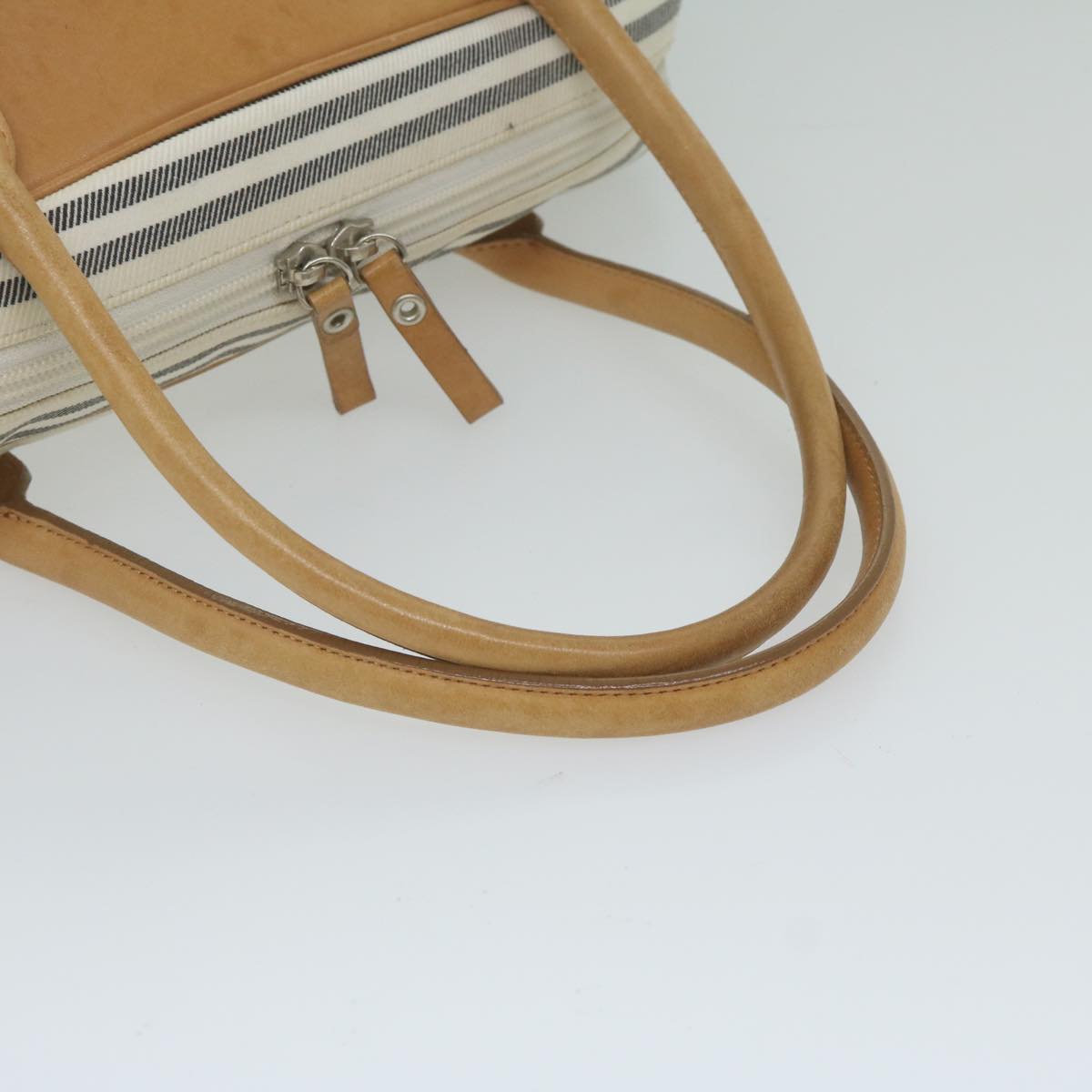 BURBERRY Shoulder Bag Canvas White Auth ep2687