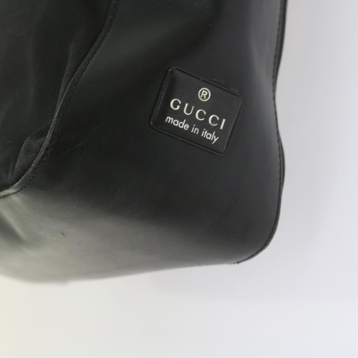 GUCCI Shoulder Bag Nylon Leather Black 001 3766 Auth ep2690