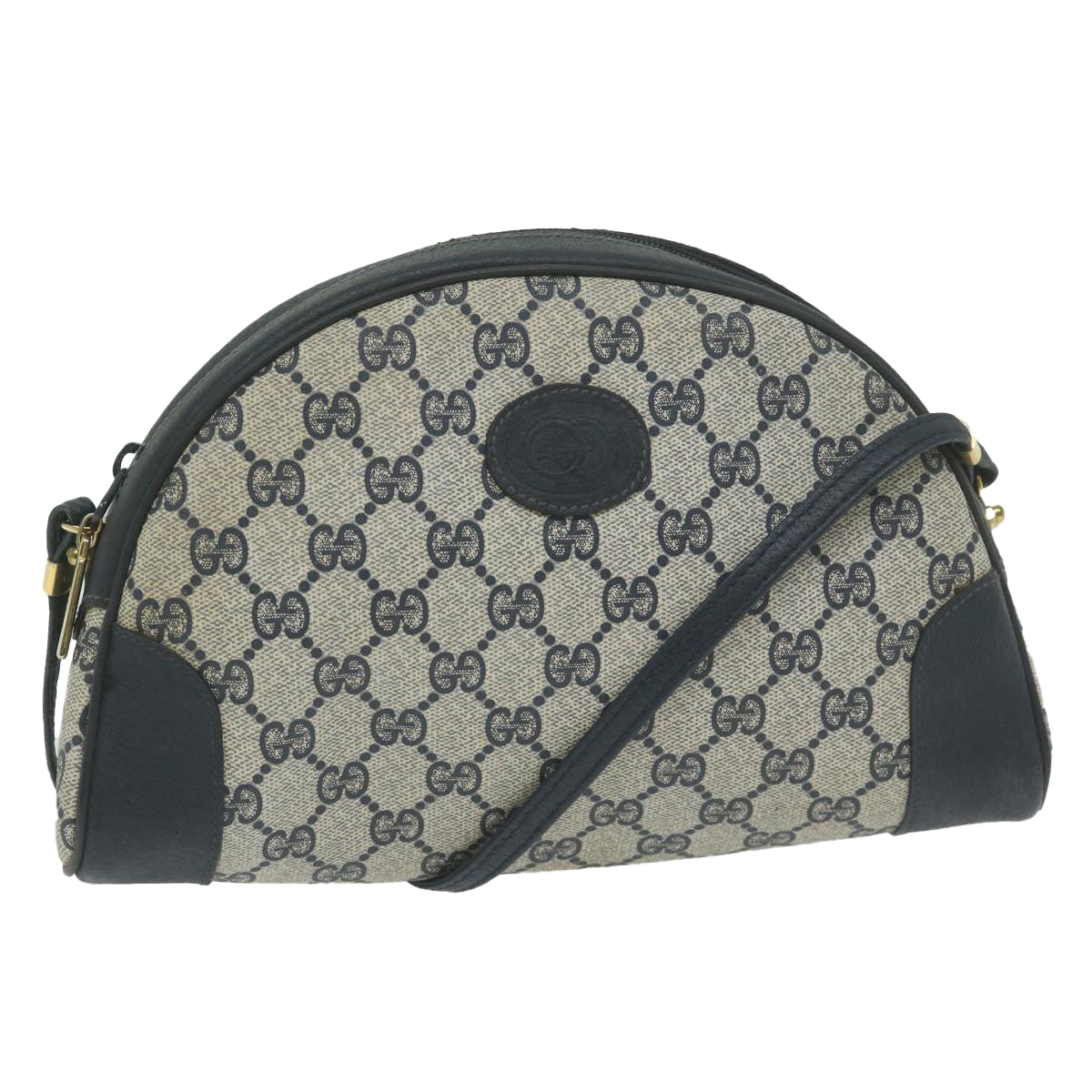 GUCCI GG Supreme Shoulder Bag PVC Leather Navy Auth ep2691