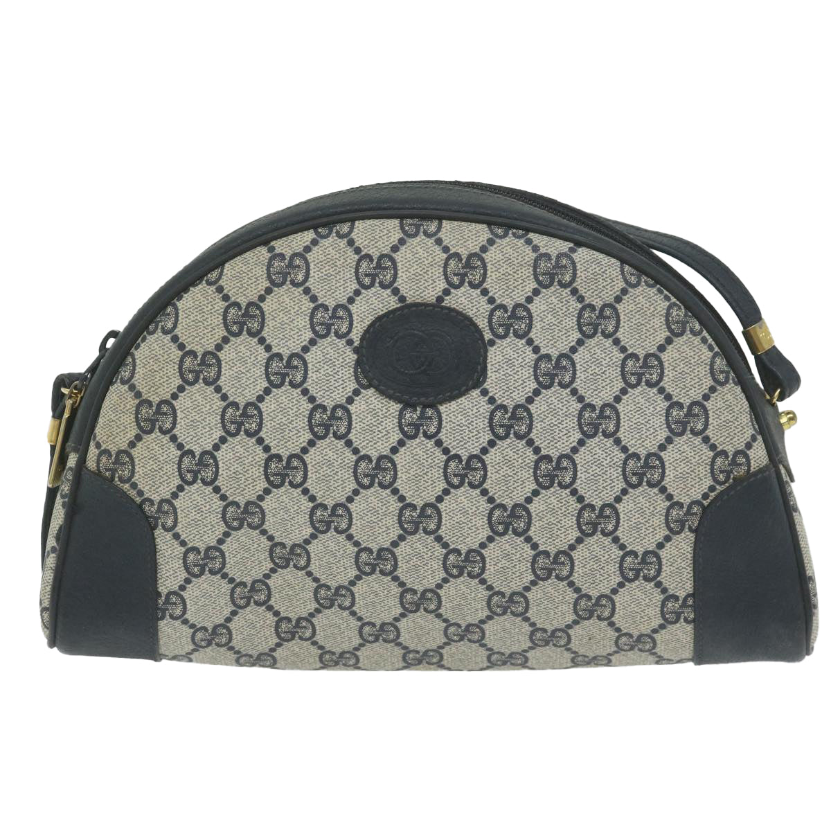 GUCCI GG Supreme Shoulder Bag PVC Leather Navy Auth ep2691