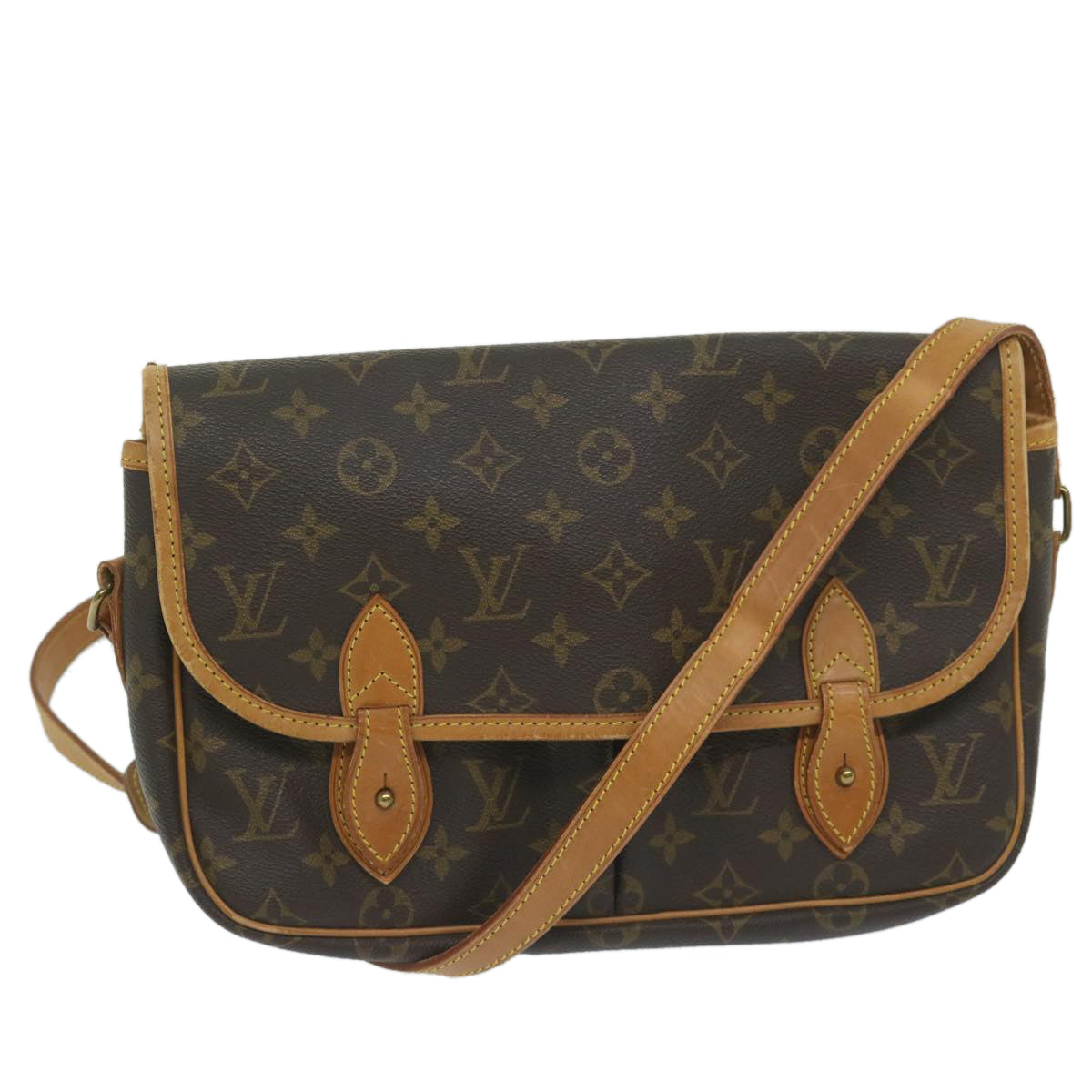 LOUIS VUITTON Monogram Gibeciere MM Shoulder Bag M42247 LV Auth ep2695