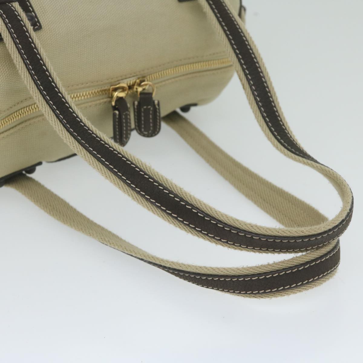 LOEWE Hand Bag Canvas Beige Auth ep2701