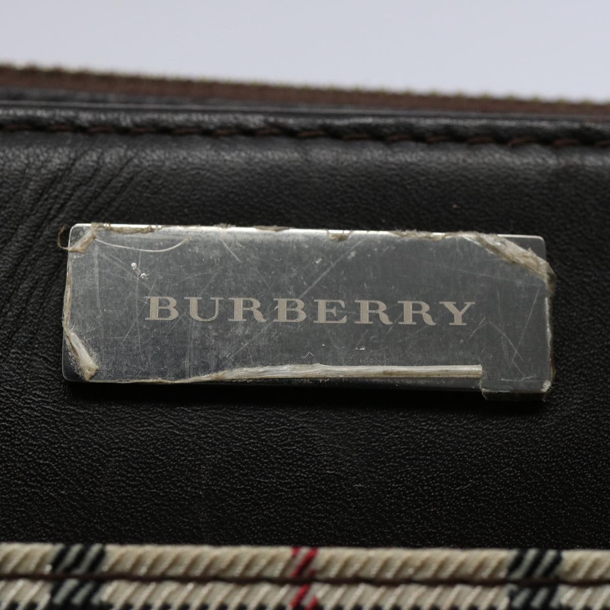 BURBERRY Nova Check Shoulder Bag Nylon Beige Auth ep2705