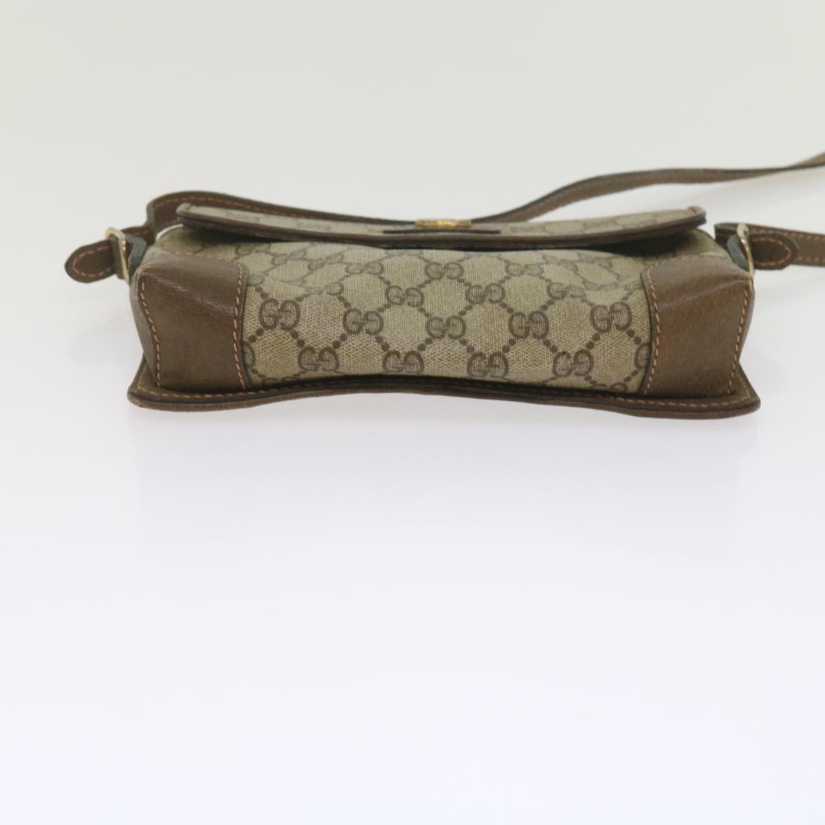 GUCCI GG Supreme Shoulder Bag PVC Leather Beige Auth ep2711