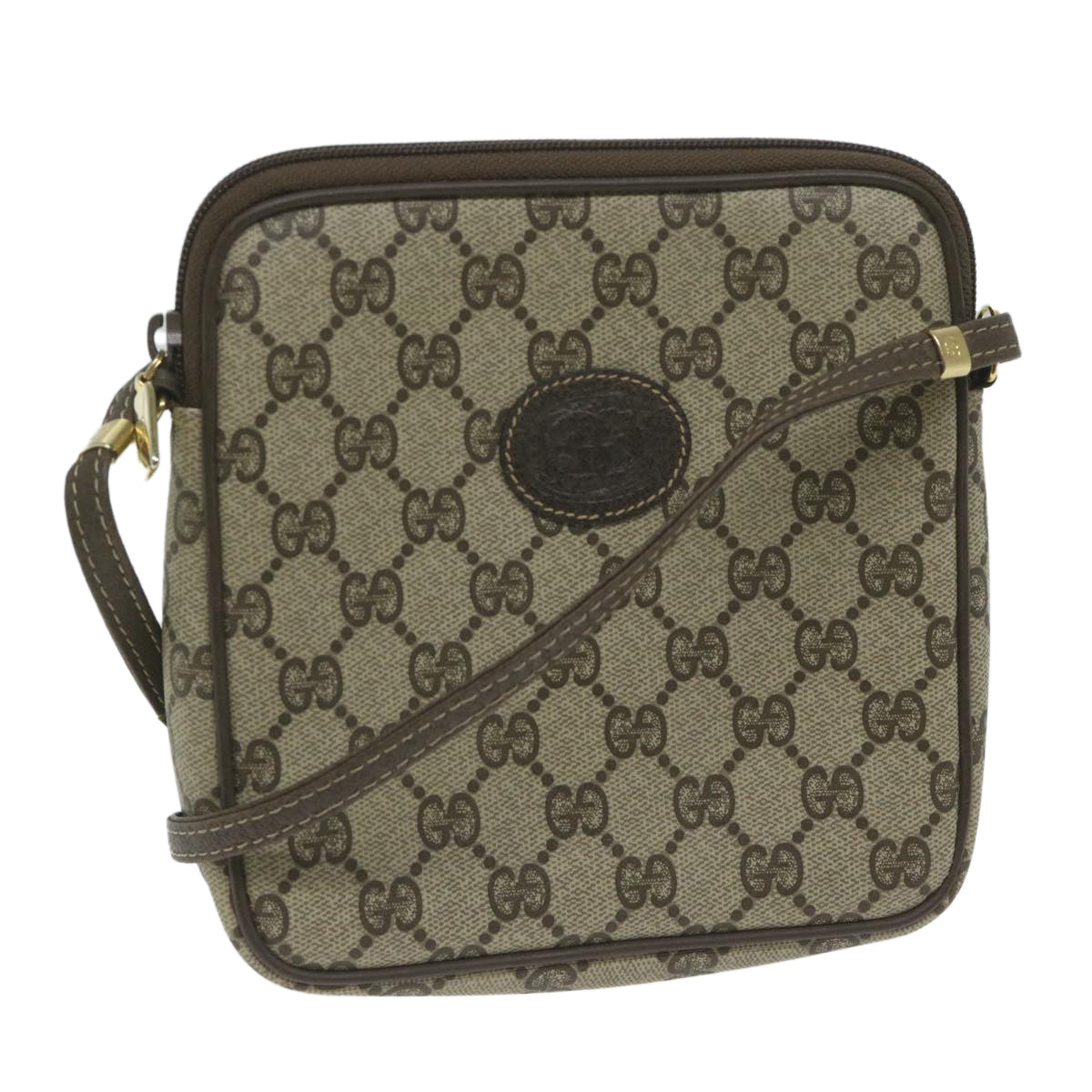 GUCCI GG Supreme Shoulder Bag PVC Leather Beige Auth ep2746