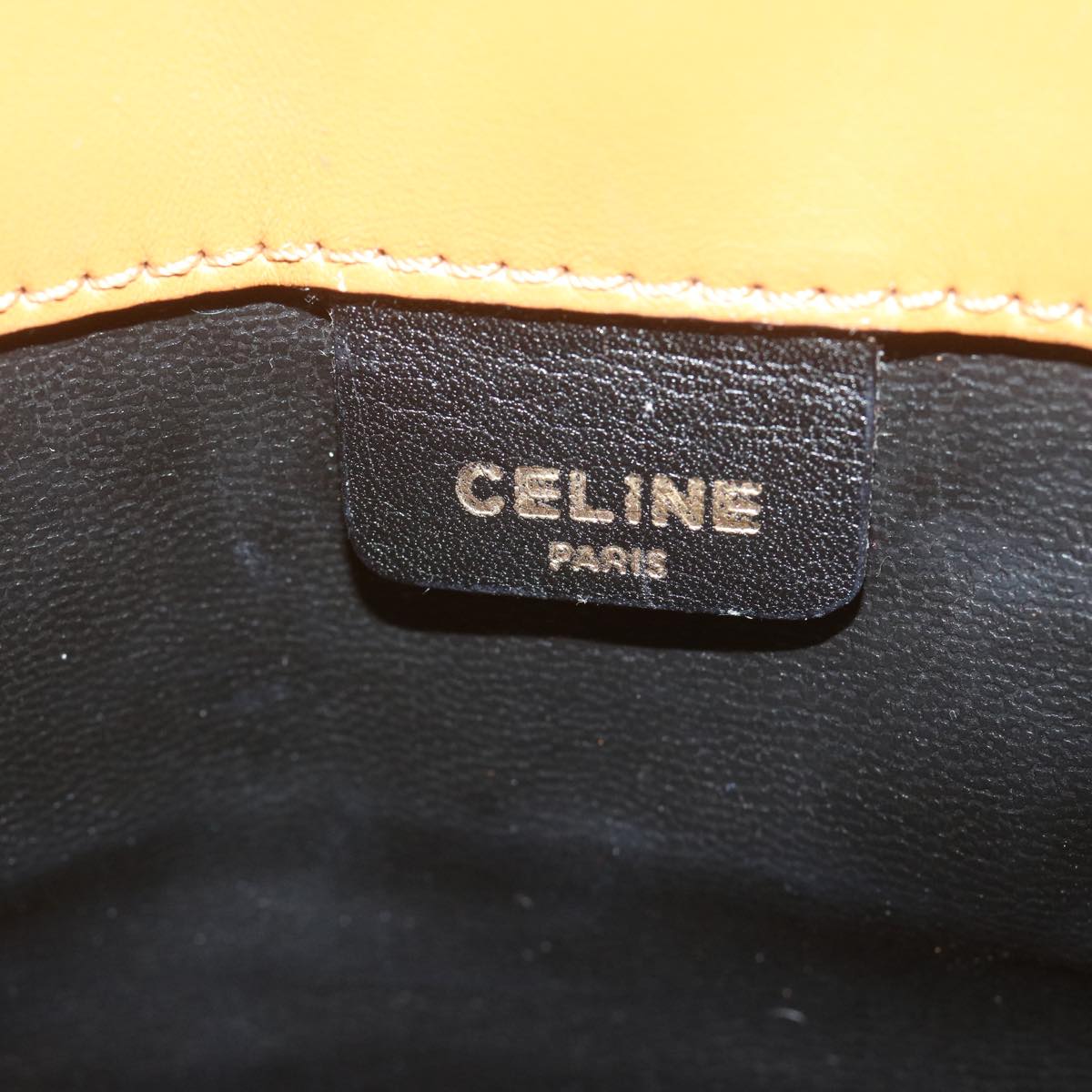 CELINE Clutch Bag Leather Black Auth ep2747