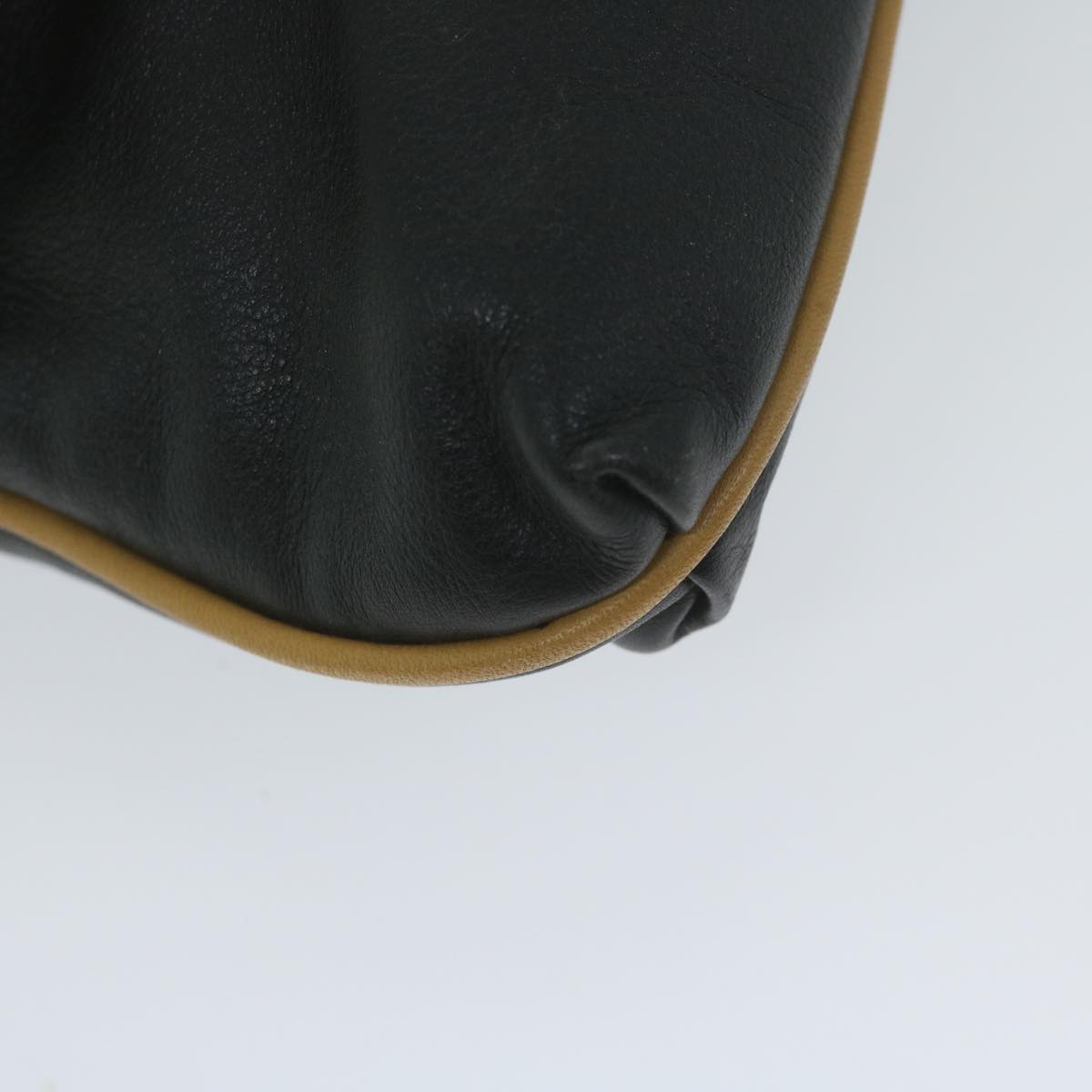 CELINE Clutch Bag Leather Black Auth ep2747