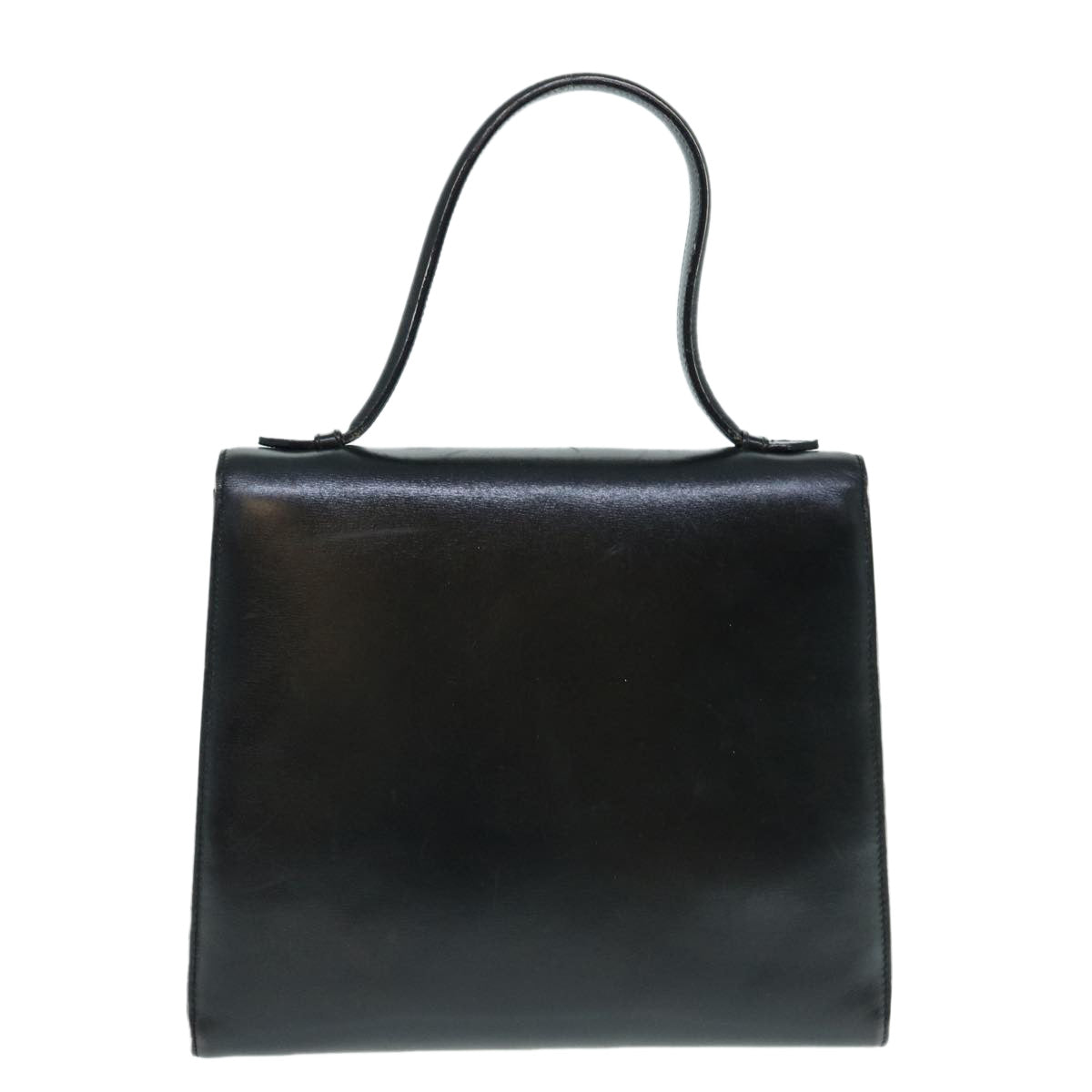 CELINE Hand Bag Leather Black Auth ep2763