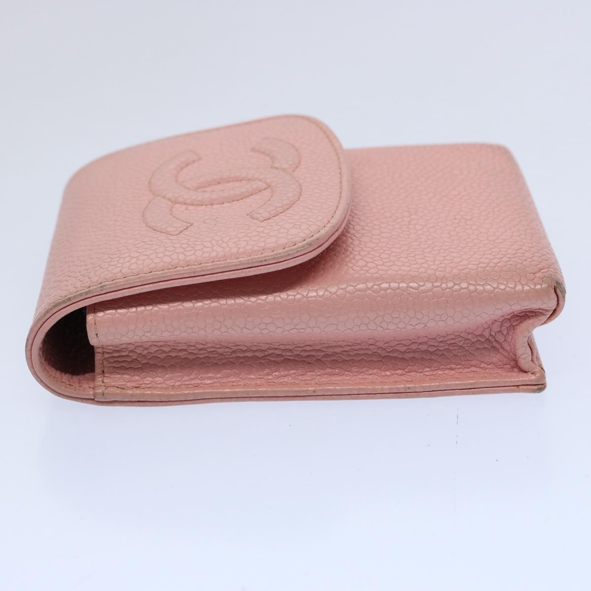 CHANEL Cigarette Case Caviar Skin Pink CC Auth ep2772