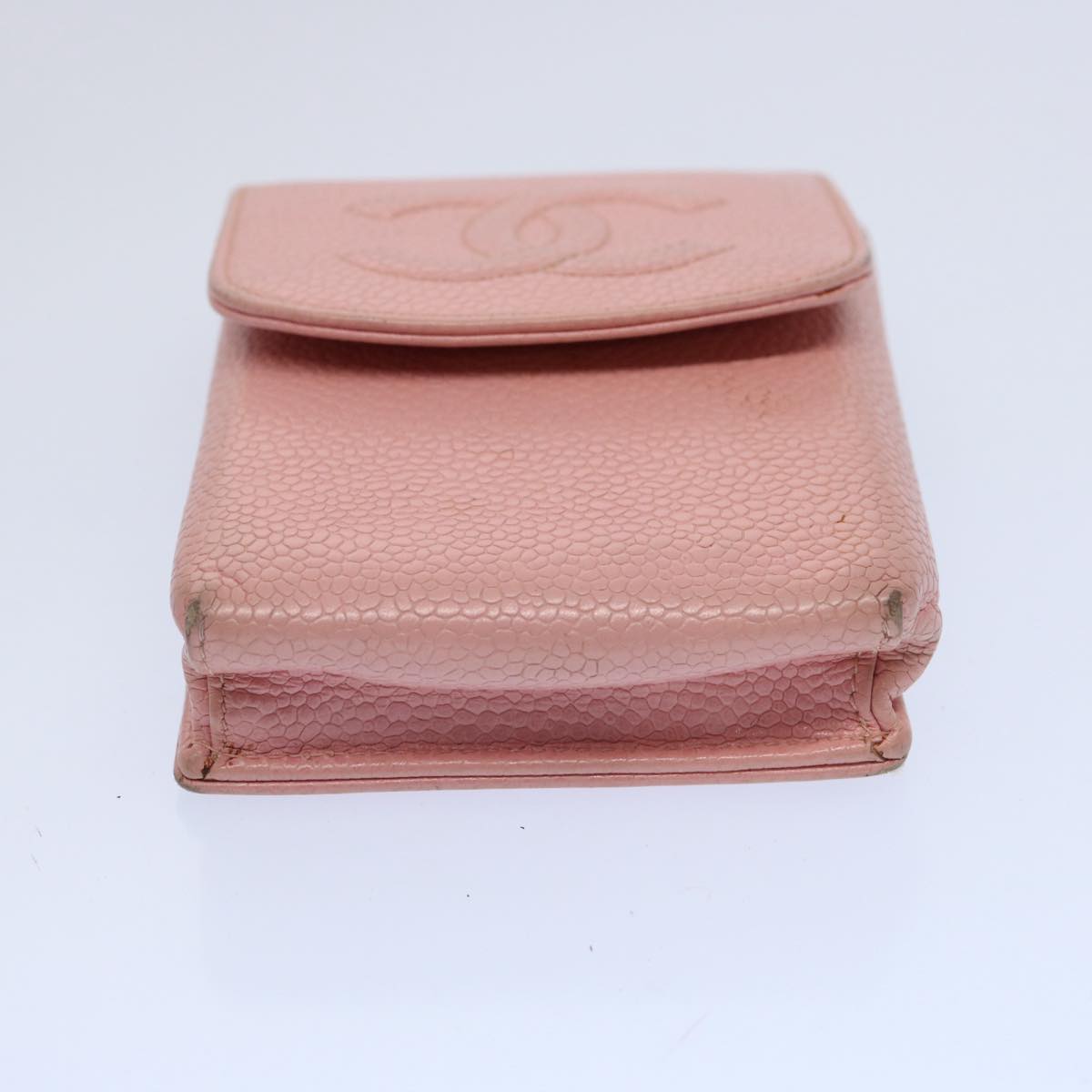 CHANEL Cigarette Case Caviar Skin Pink CC Auth ep2772