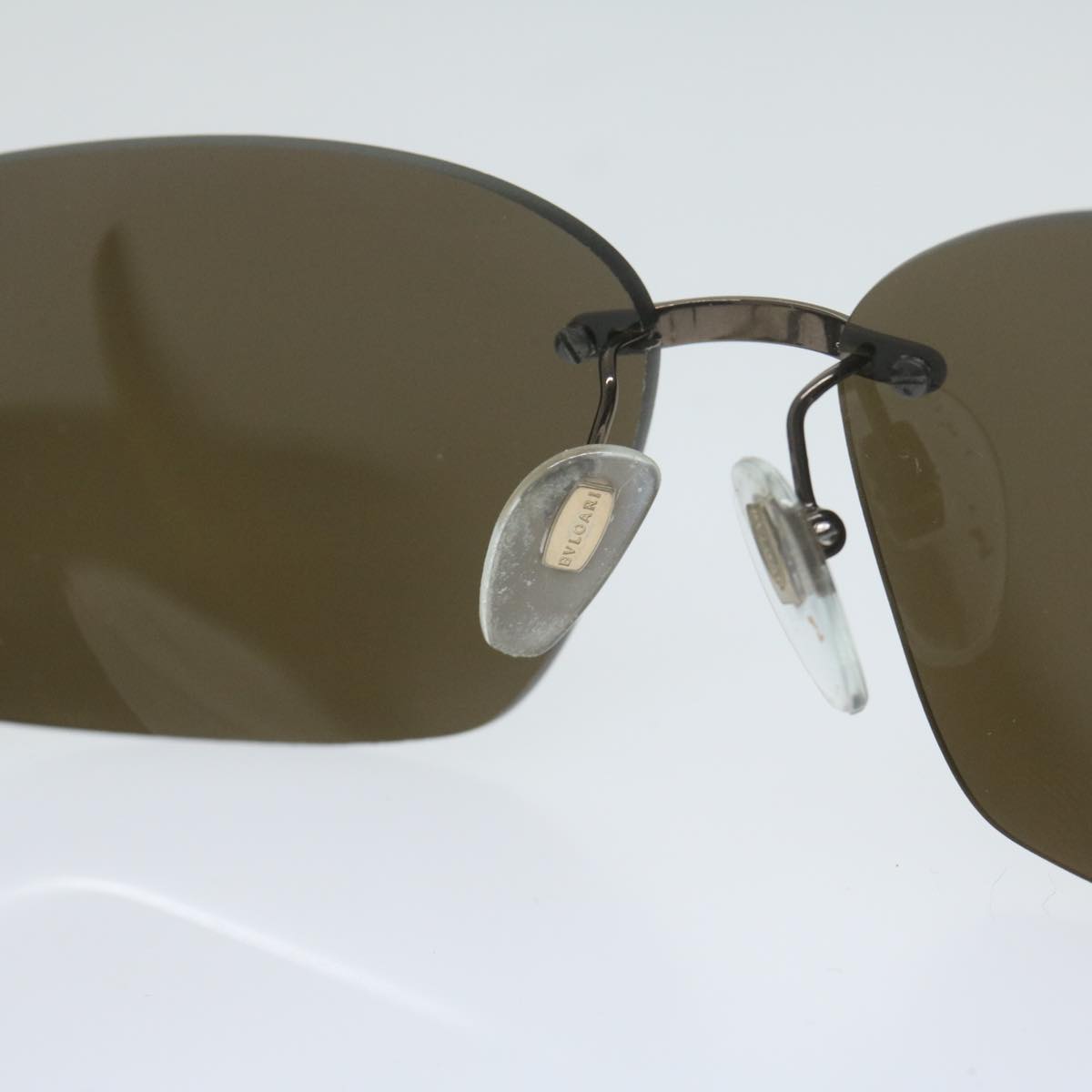 BVLGARI Sunglasses Plastic Brown Auth ep2777