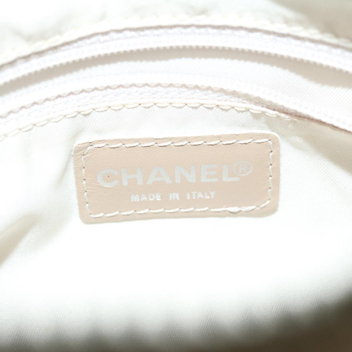 CHANEL New travel line Shoulder Bag Nylon Beige CC Auth ep2838