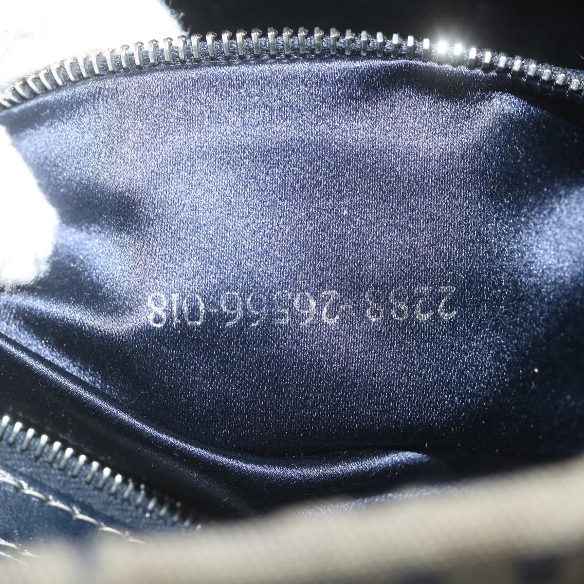 FENDI Zucchino Canvas Mamma Baguette Shoulder Bag Navy Auth ep2842