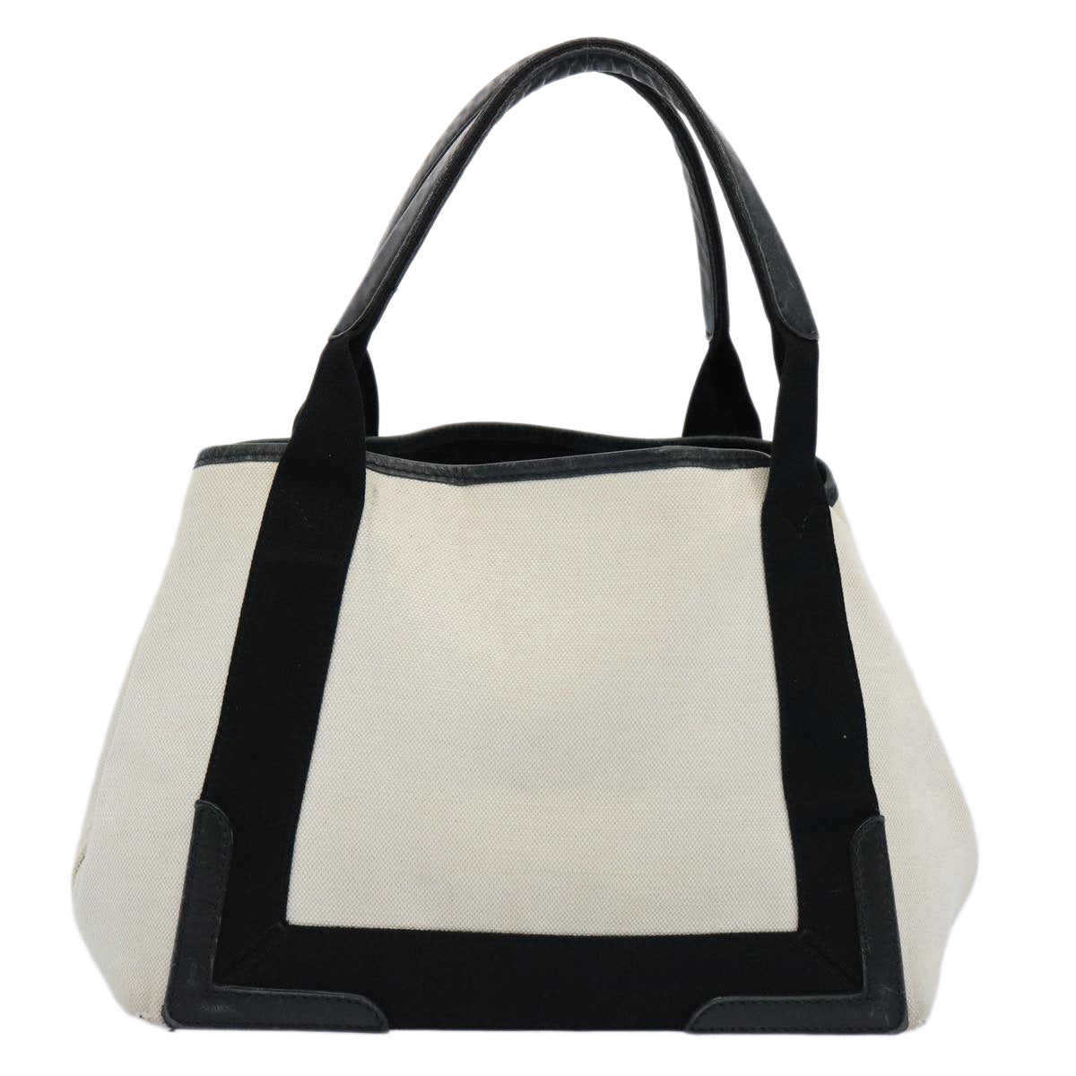 BALENCIAGA Tote Bag Canvas White Black 339933 Auth ep2845 - 0