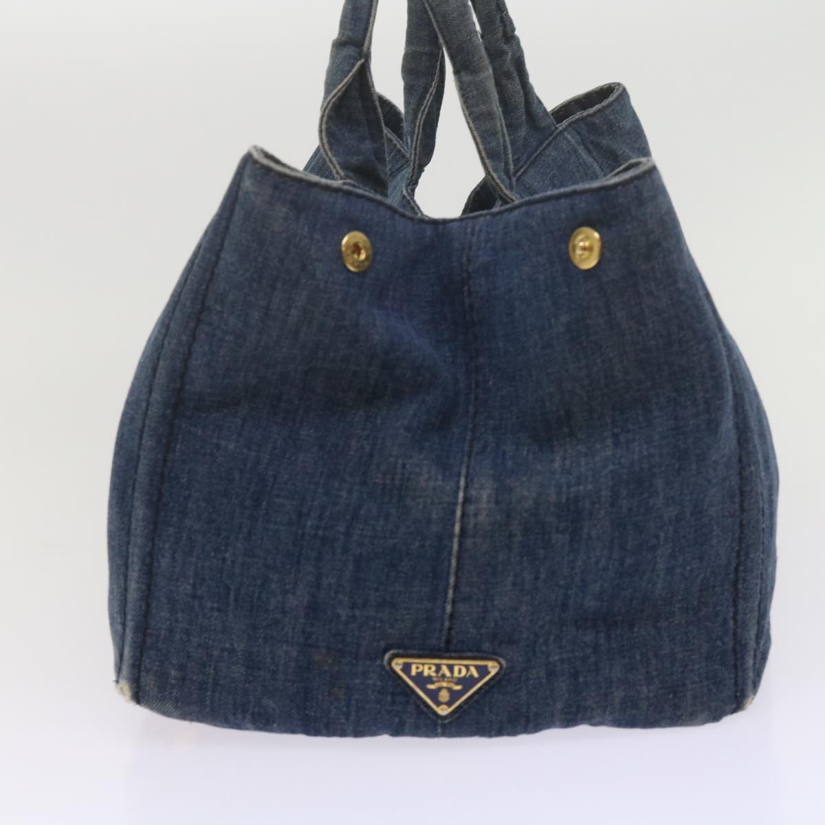 PRADA Canapa GM Hand Bag Denim Blue Auth ep2849