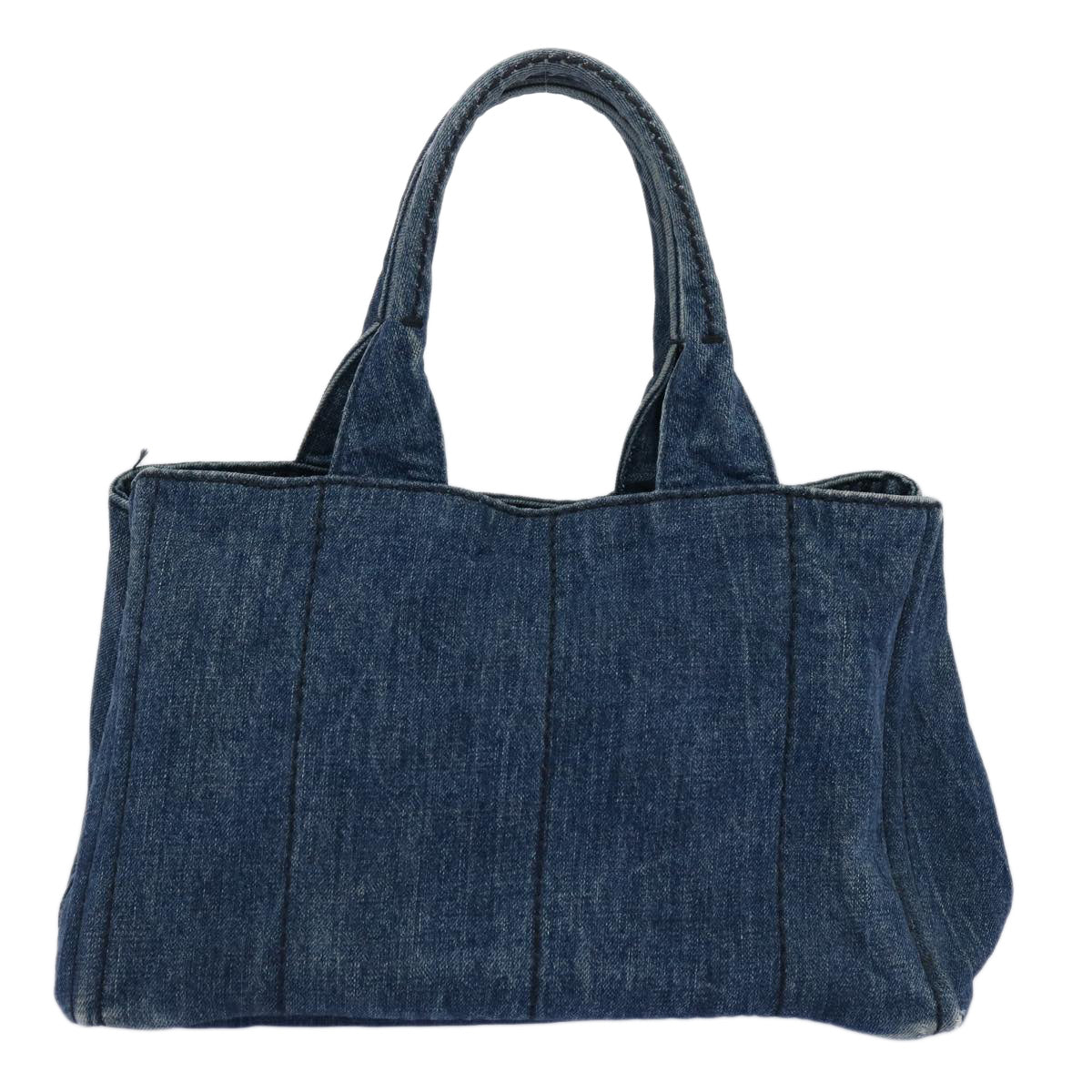PRADA Canapa MM Hand Bag Canvas Blue Auth ep2855