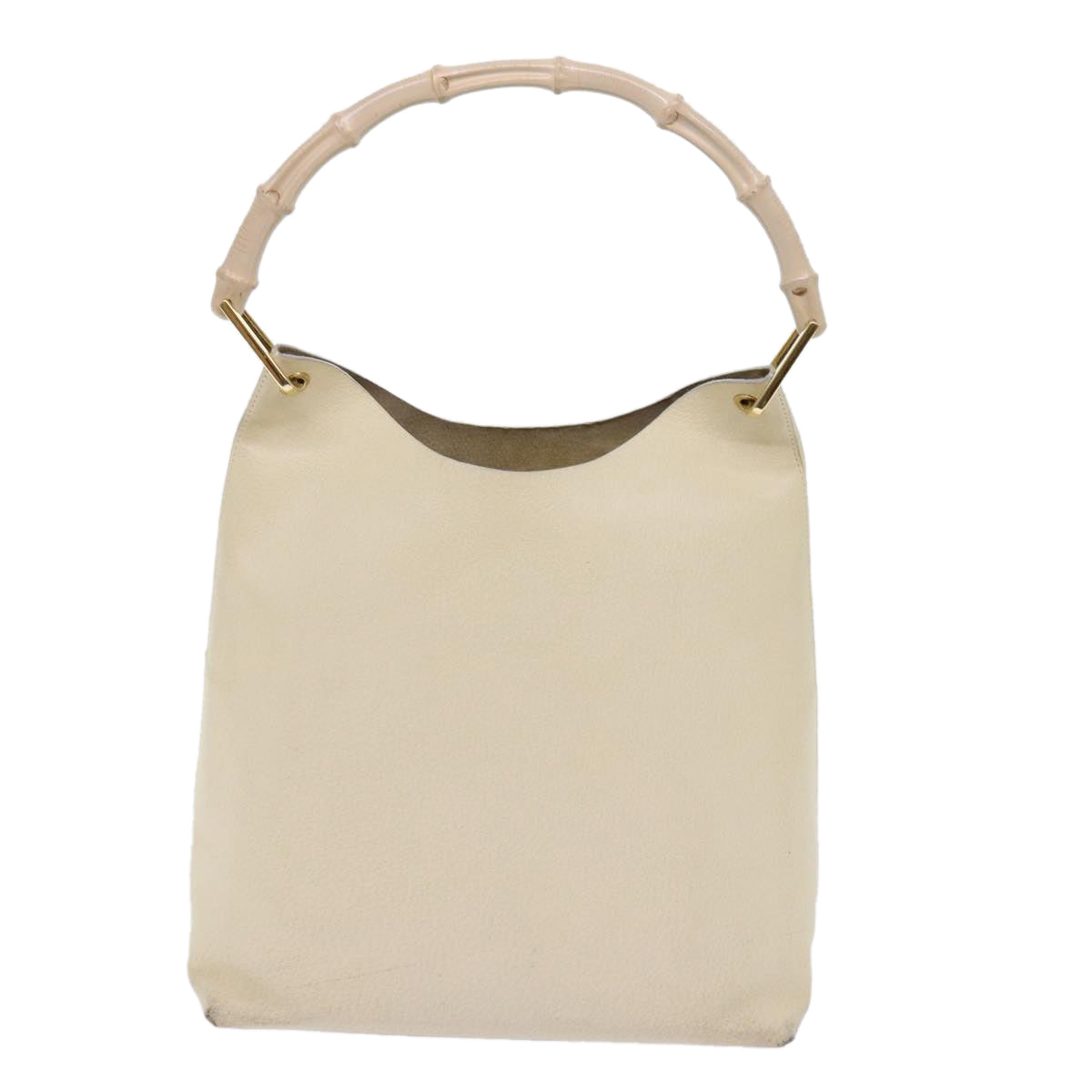 GUCCI Bamboo Shoulder Bag Leather Beige 001 2058 1881 0 Auth ep2857