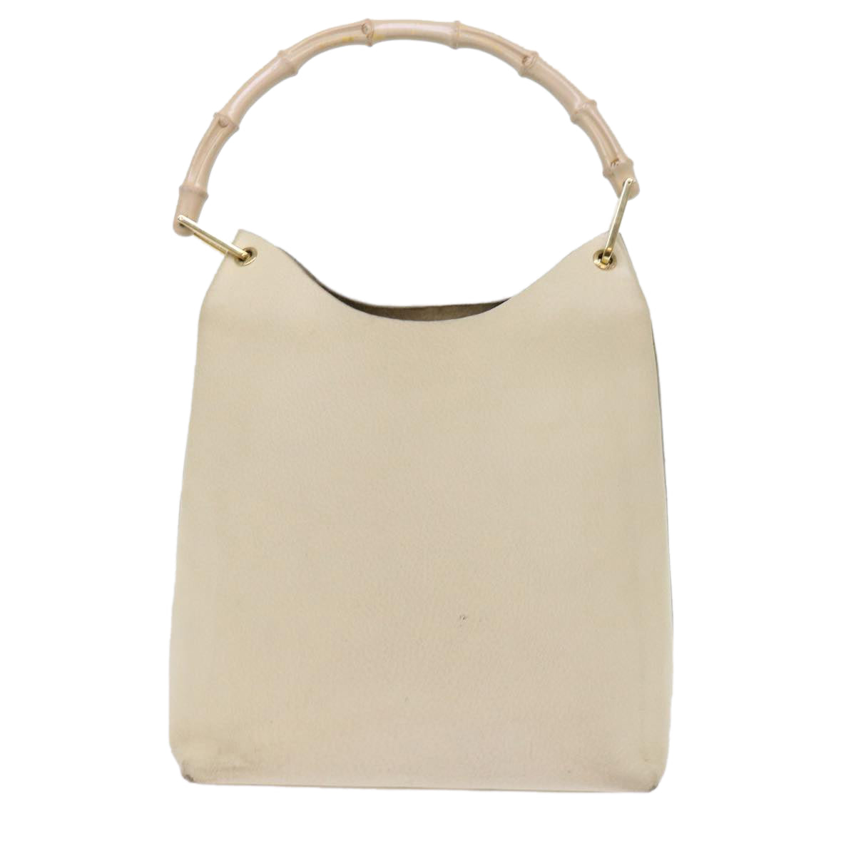 GUCCI Bamboo Shoulder Bag Leather Beige 001 2058 1881 0 Auth ep2857 - 0