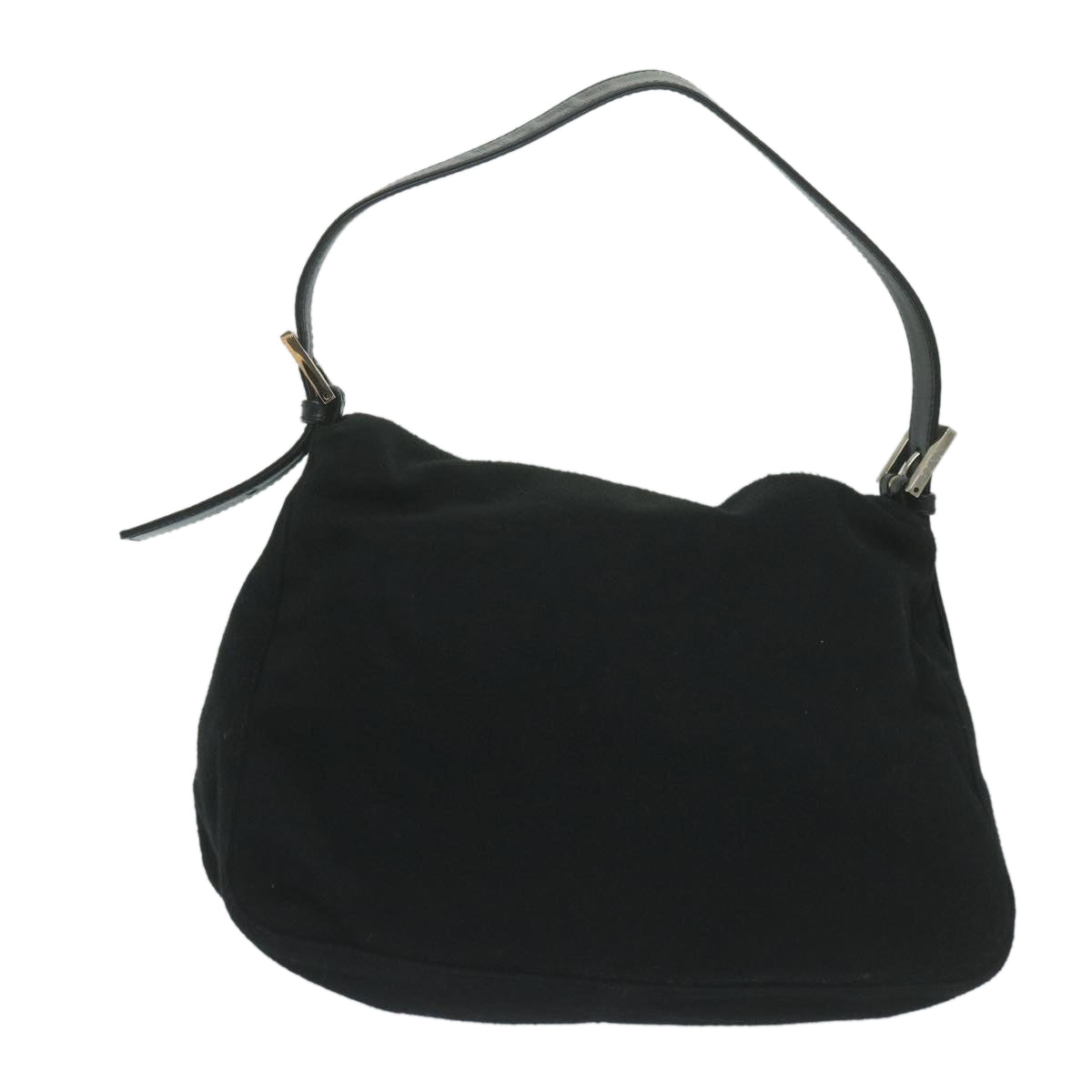 FENDI Mamma Baguette Shoulder Bag Felt Black 2348 26325 099 Auth ep2866 - 0