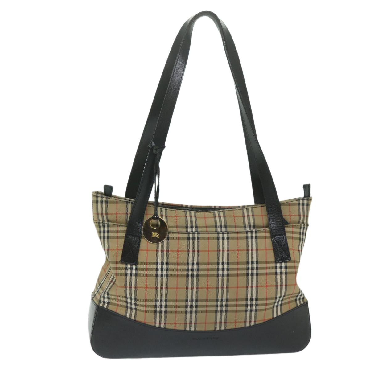 BURBERRY Nova Check Shoulder Bag Canvas Beige Auth ep2883 - 0