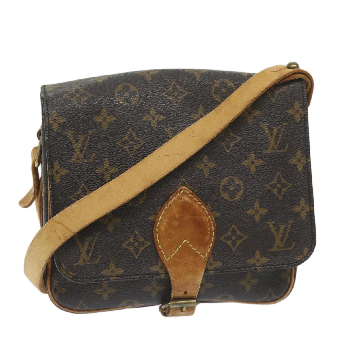 LOUIS VUITTON Monogram Cartouchiere MM Shoulder Bag M51253 LV Auth ep2924