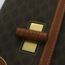 CELINE Macadam Canvas Hand Bag PVC Leather Brown Auth ep2930-10