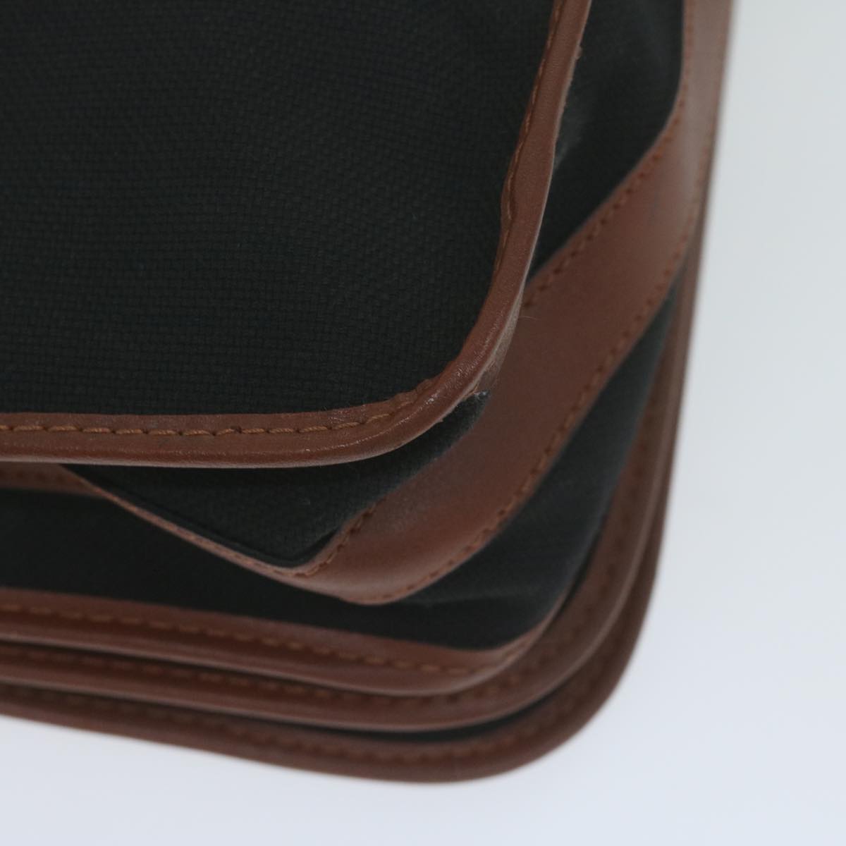 SAINT LAURENT Shoulder Bag Canvas Black Brown Auth ep2942