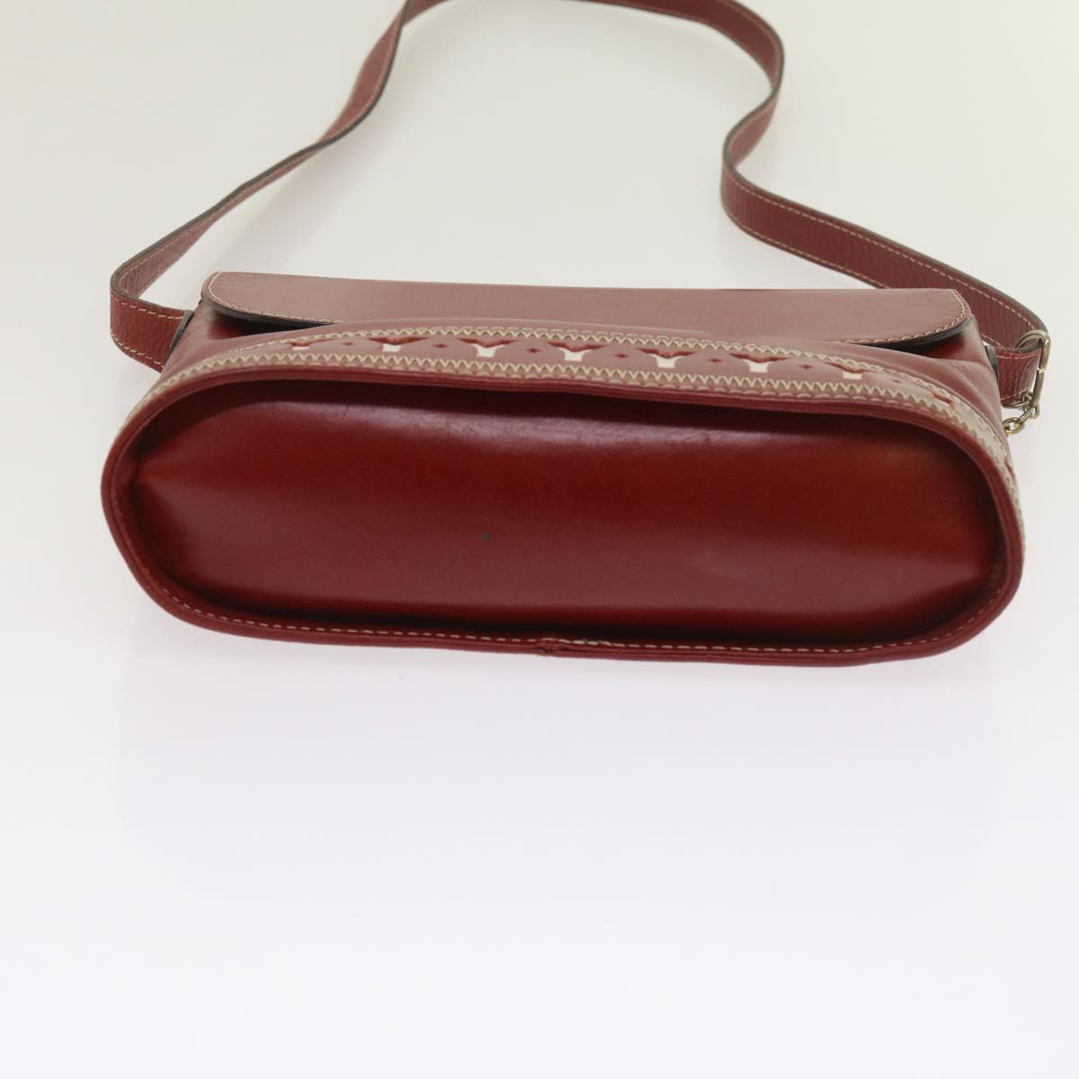 SAINT LAURENT Shoulder Bag Leather Red Auth ep2944