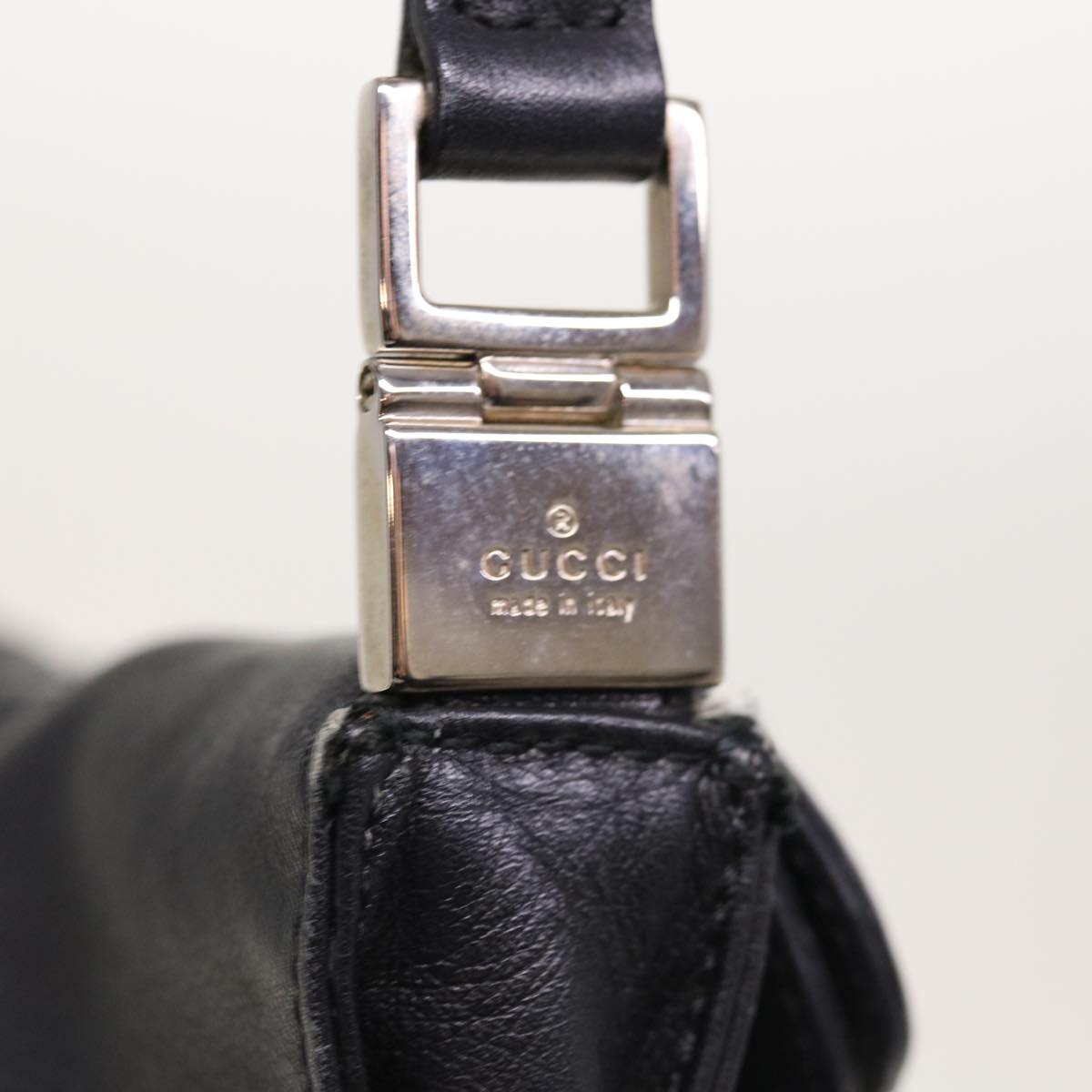 GUCCI Jackie Shoulder Bag Leather Black 001 3734 Auth ep2978