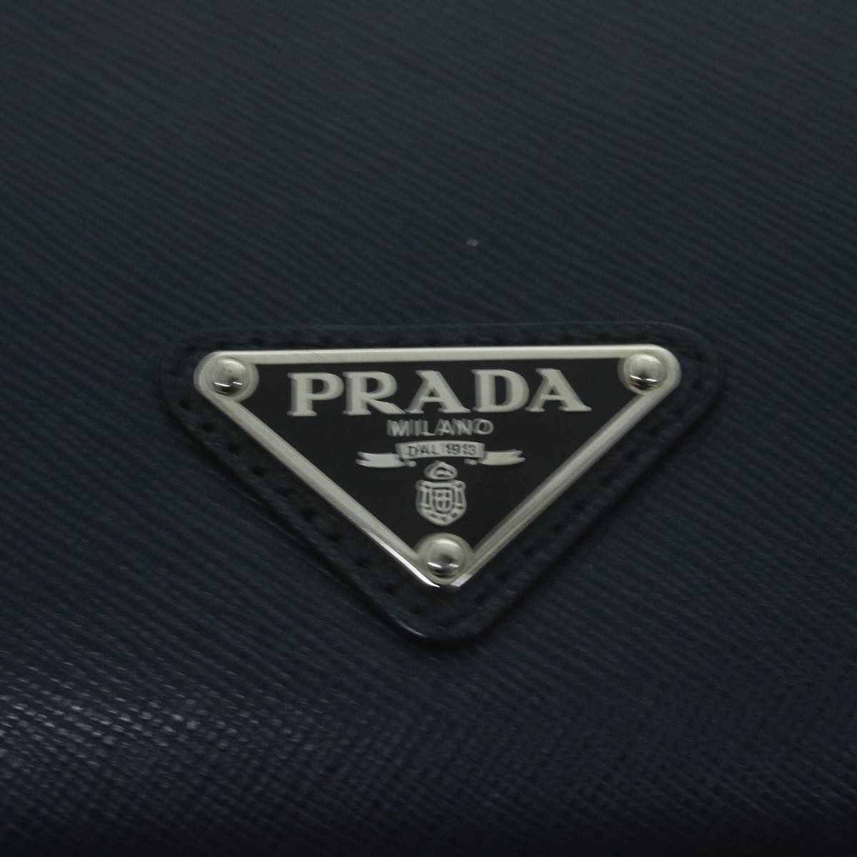 PRADA Shoulder Bag Safiano leather Navy Auth ep3022