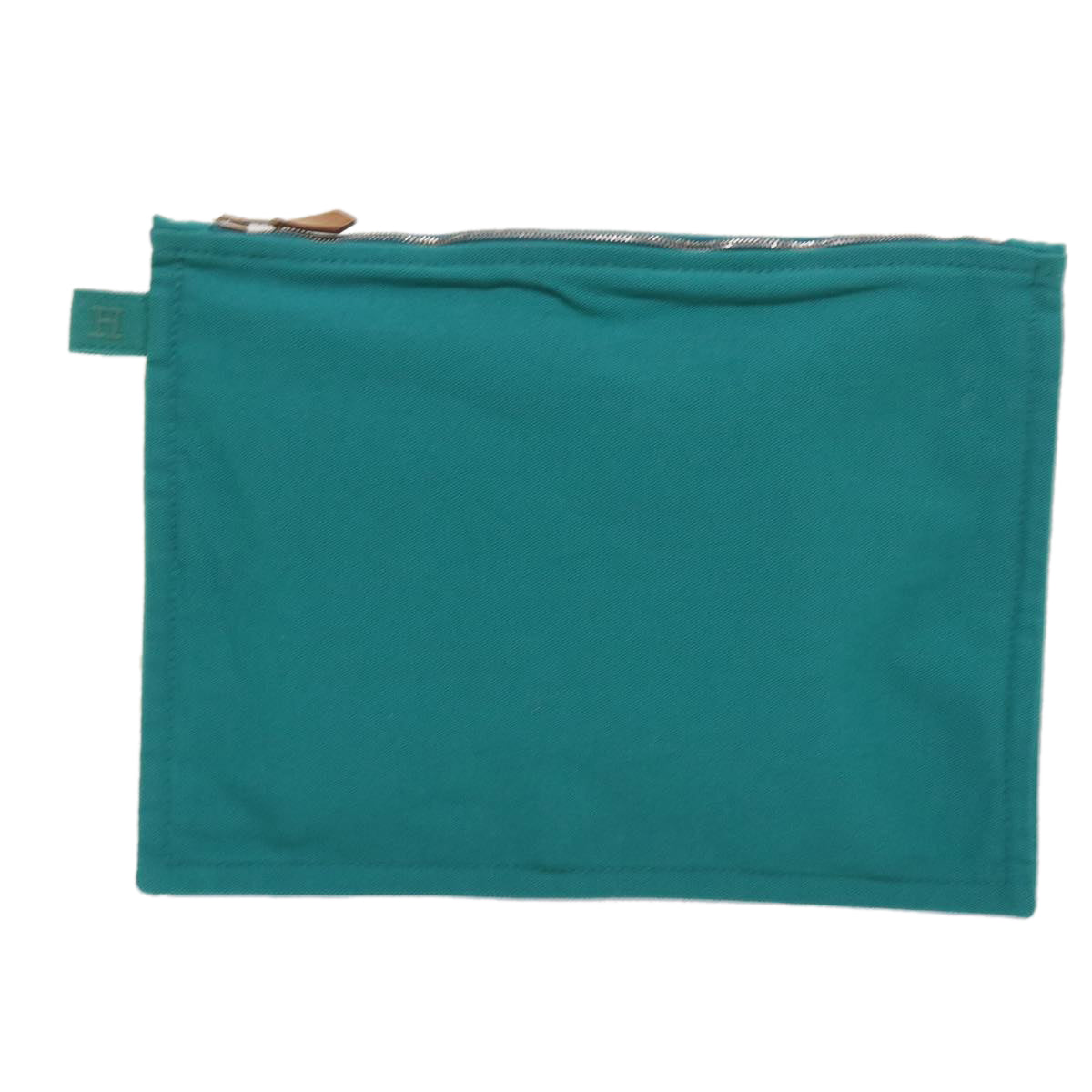 HERMES Pouch Canvas Turquoise Blue Auth ep3072 - 0