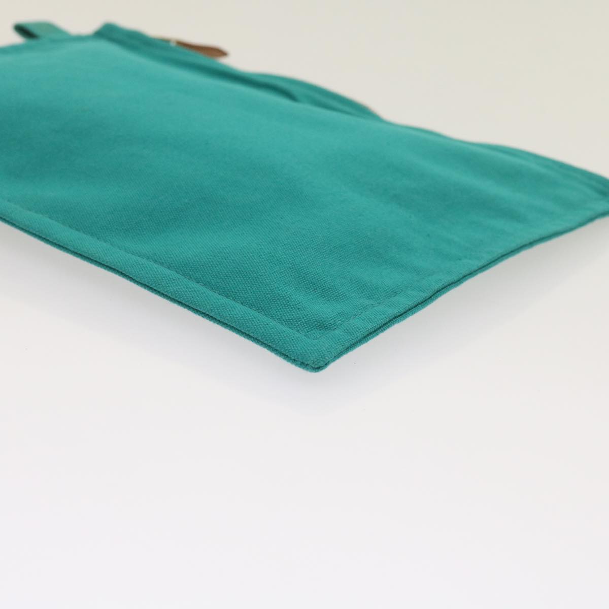 HERMES Pouch Canvas Turquoise Blue Auth ep3072