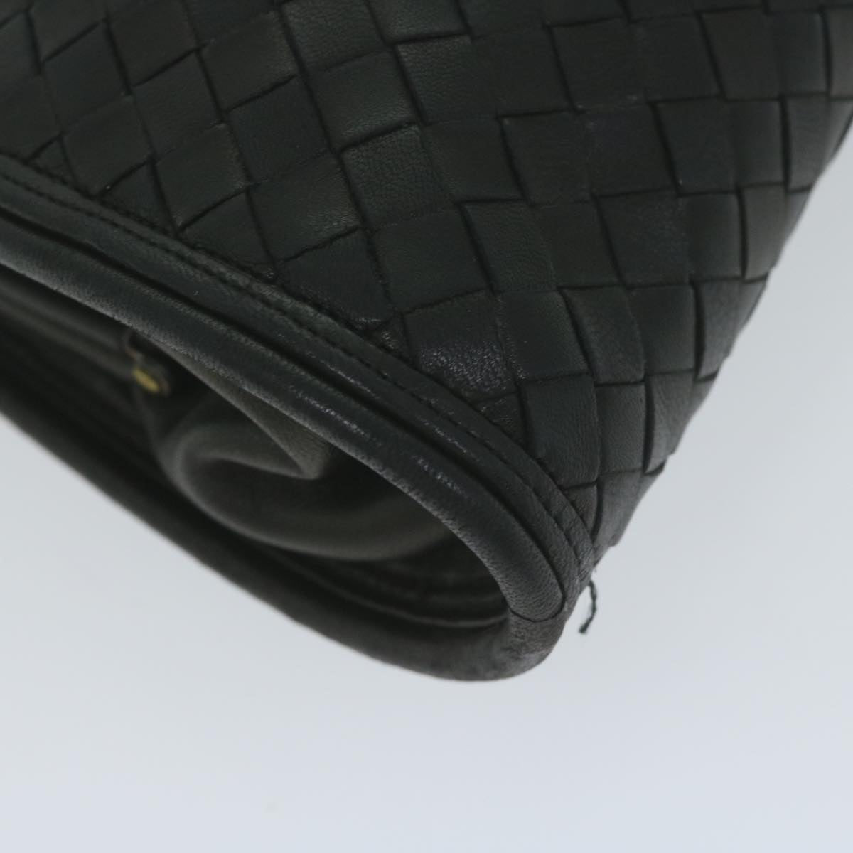 BOTTEGAVENETA INTRECCIATO Shoulder Bag Leather Black Auth ep3187