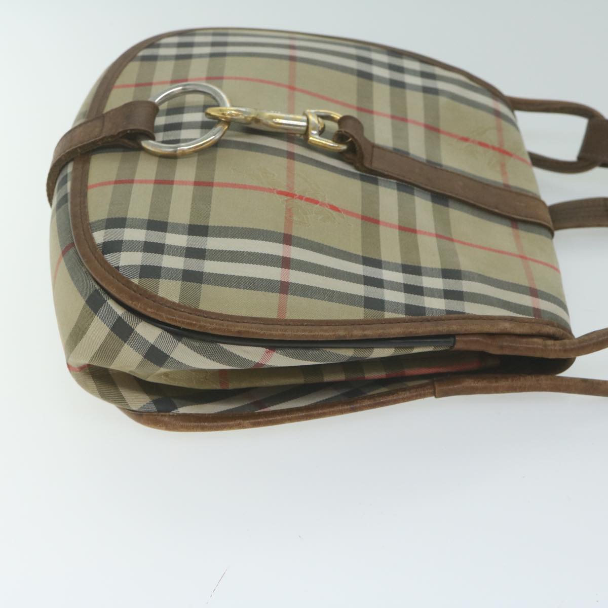 Burberrys Nova Check Shoulder Bag Canvas Beige Auth ep3198